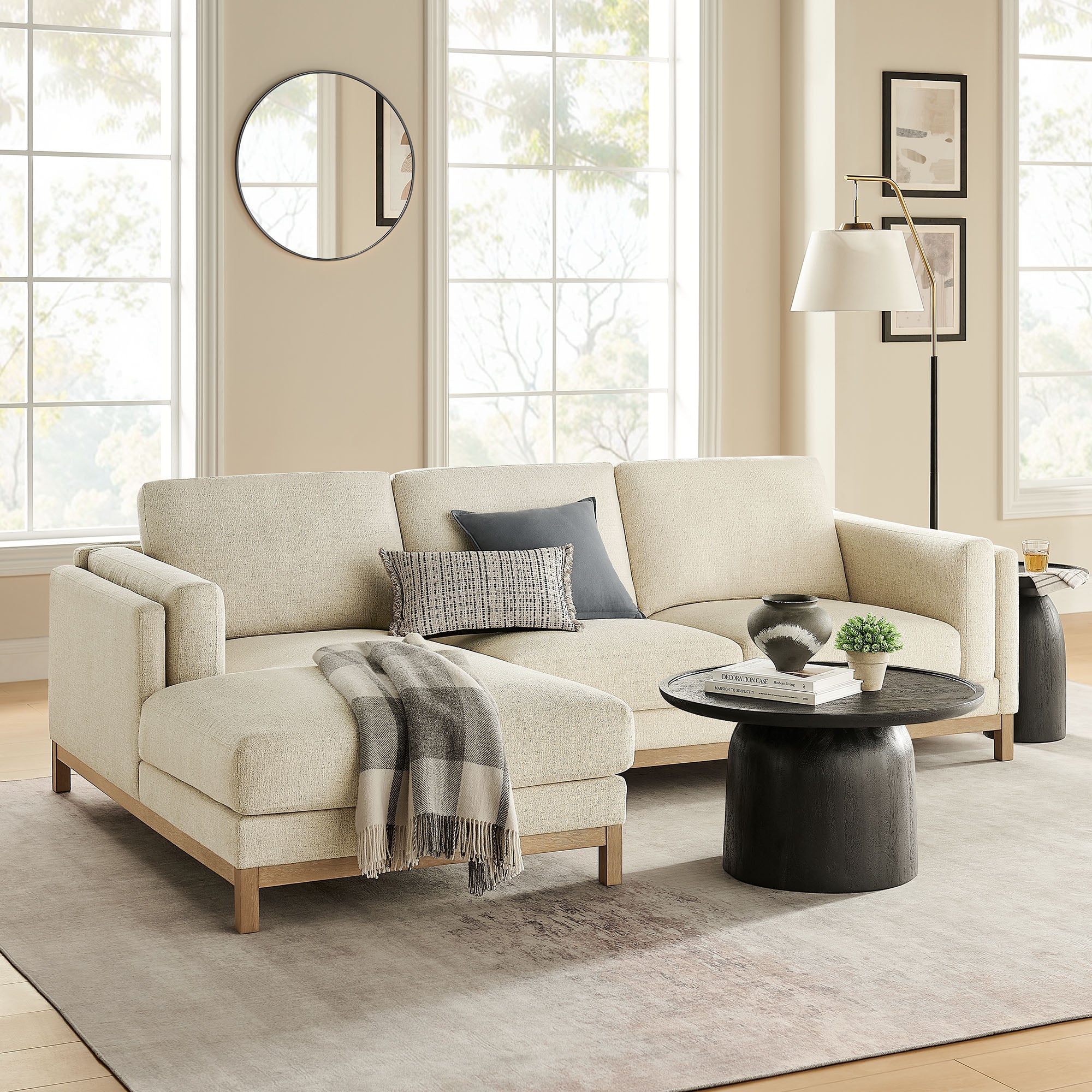 2 Piece 102" Left-Facing Fabric Sectional Sofa with Chaise - Image 6