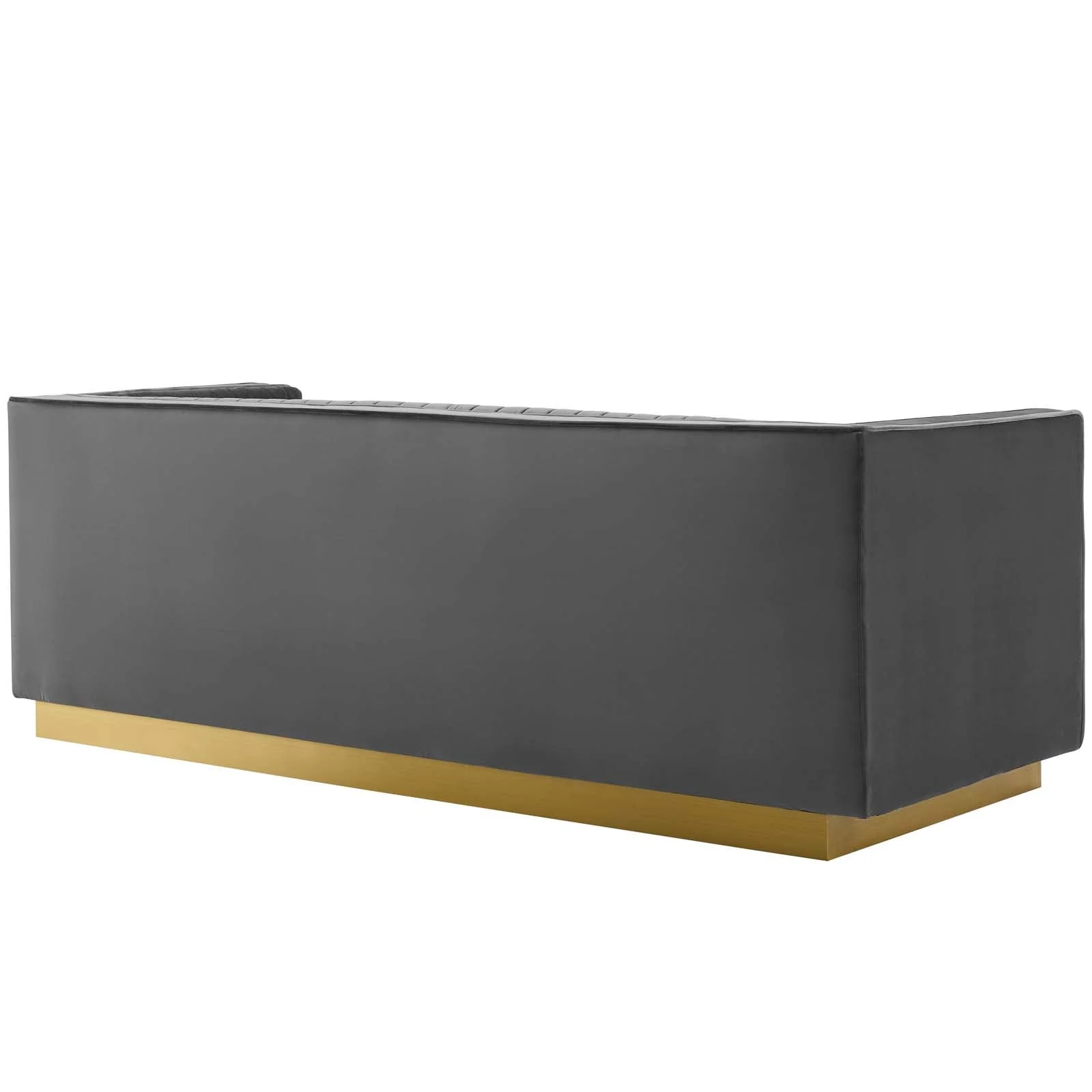2 Piece 118" Vertical Channel Tufted Upholstered Performance Velvet Set - Image 4