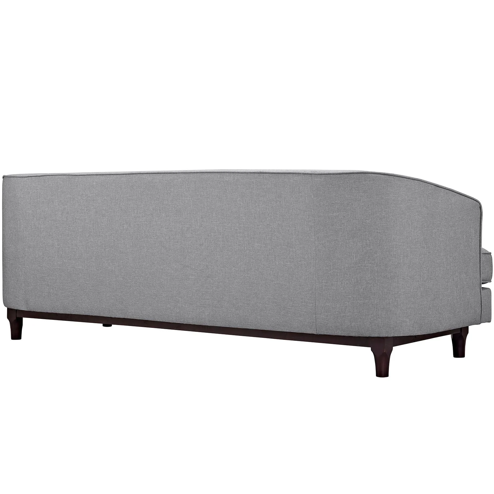 2 Piece 124" Deep Button Tufted Upholstered Fabric Living Room Set in Light Gray - Image 5