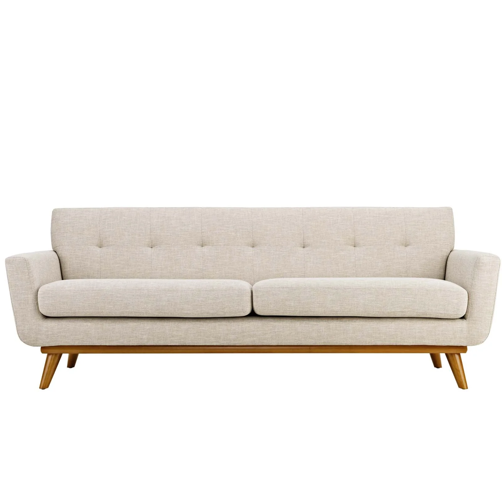 2 Piece 124" Gently Sloping Curved Upholstered Fabric Loveseat and Sofa Set - Image 16