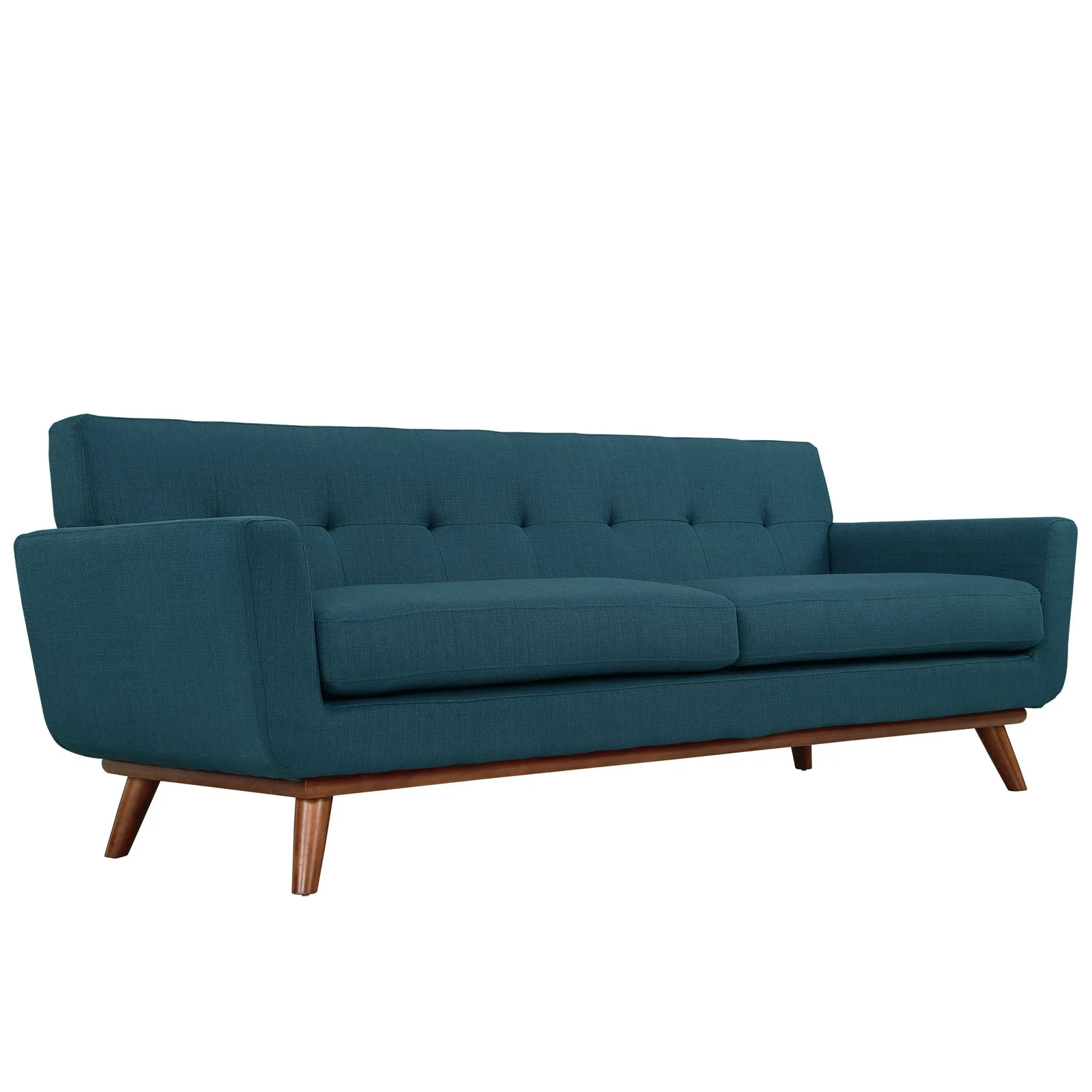 2 Piece 124" Gently Sloping Curved Upholstered Fabric Loveseat and Sofa Set - Image 3