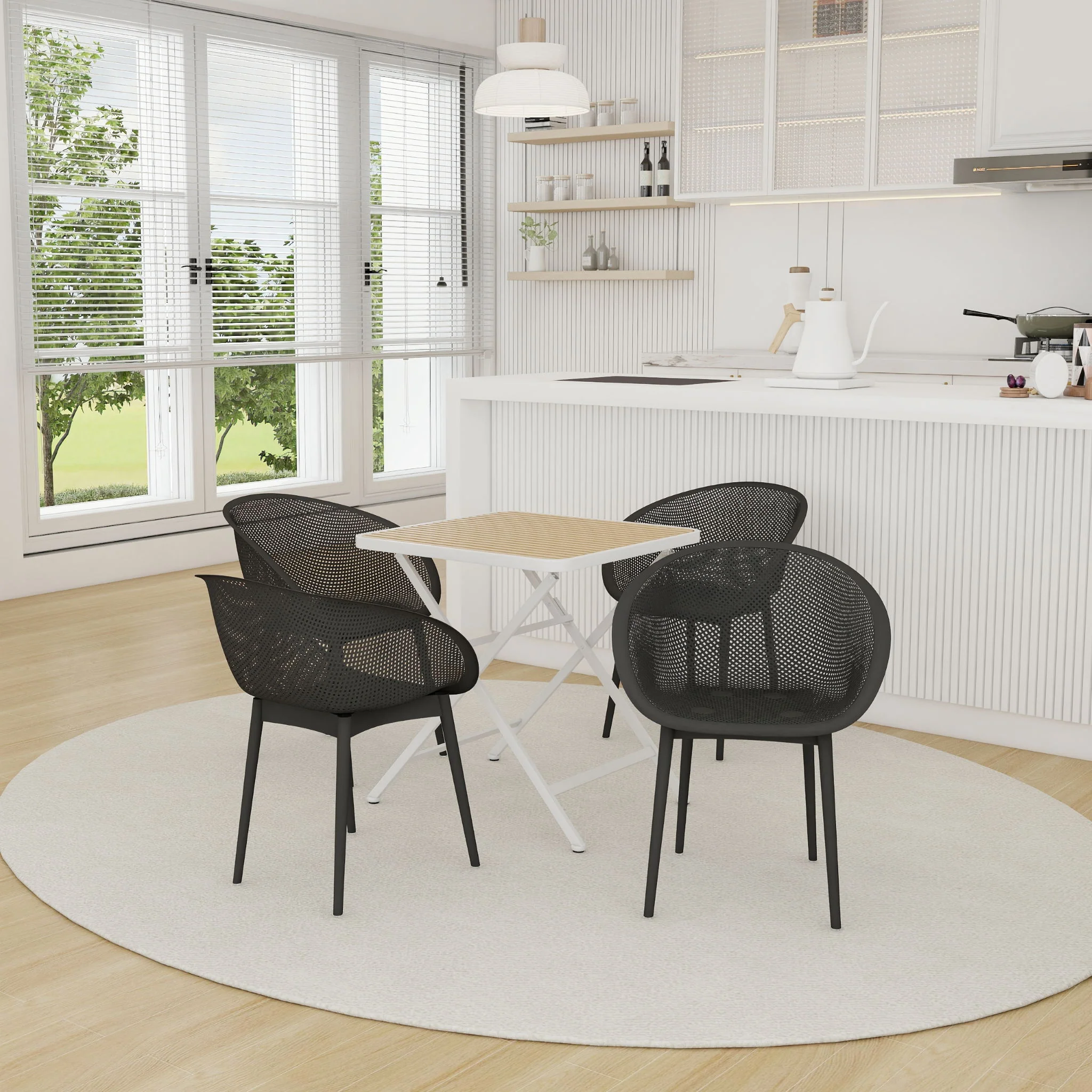 2 Piece Durable Single Chair With Hollow Out Design - Image 12