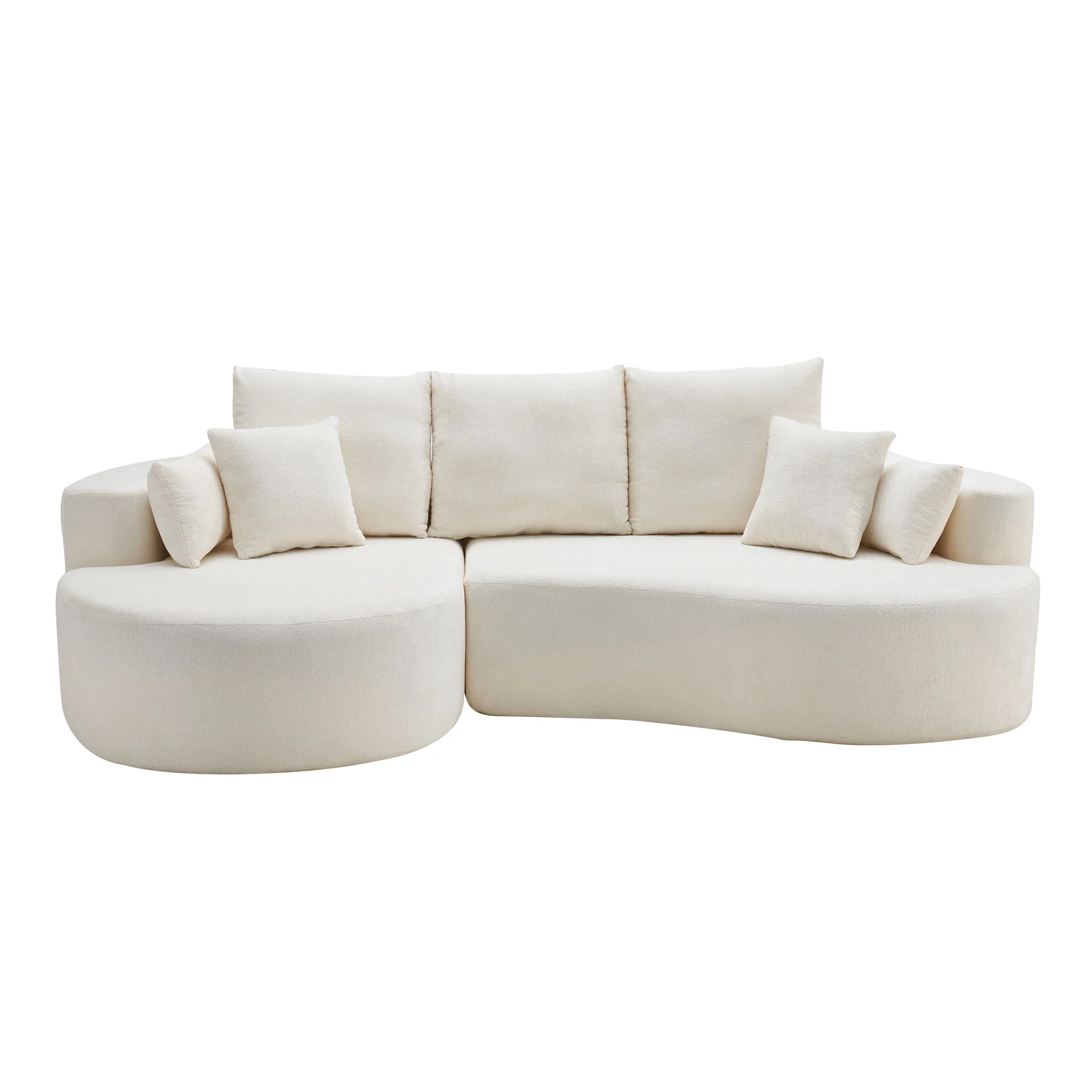 2 Piece Fabric Cloud Curved Sectional Sofa With Chaise For Living Room - Image 10