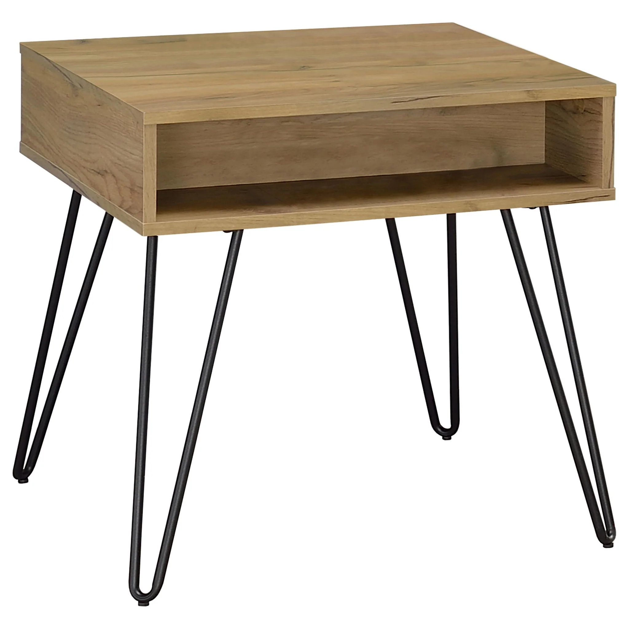 2 Piece Lift Top Coffee And End Table Set With Hairpin Legs - Golden Oak - Image 4