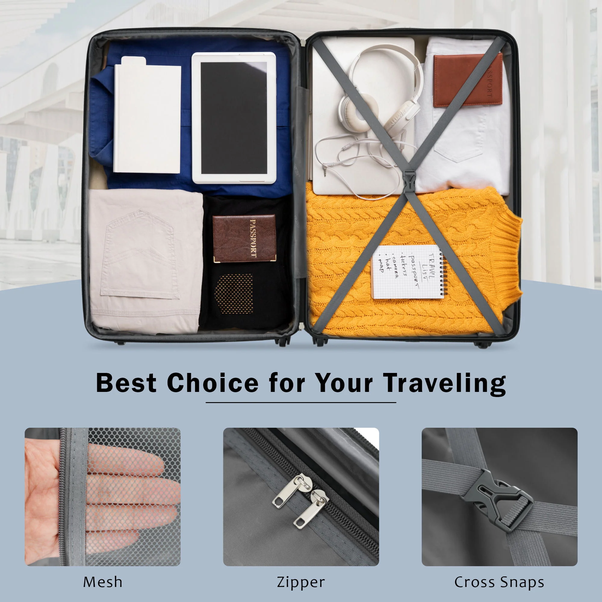 2 Piece Luggage Set With Bags Expanable Spinner Wheels ABS Lightweight Suitcase With Tsa Lock 20" / 24" - Image 47