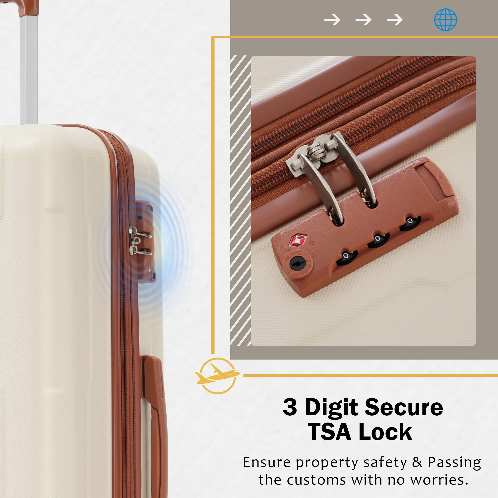 2 Piece Luggage Set With Bags Expanable Spinner Wheels ABS Lightweight Suitcase With Tsa Lock 20" / 24" - Image 54
