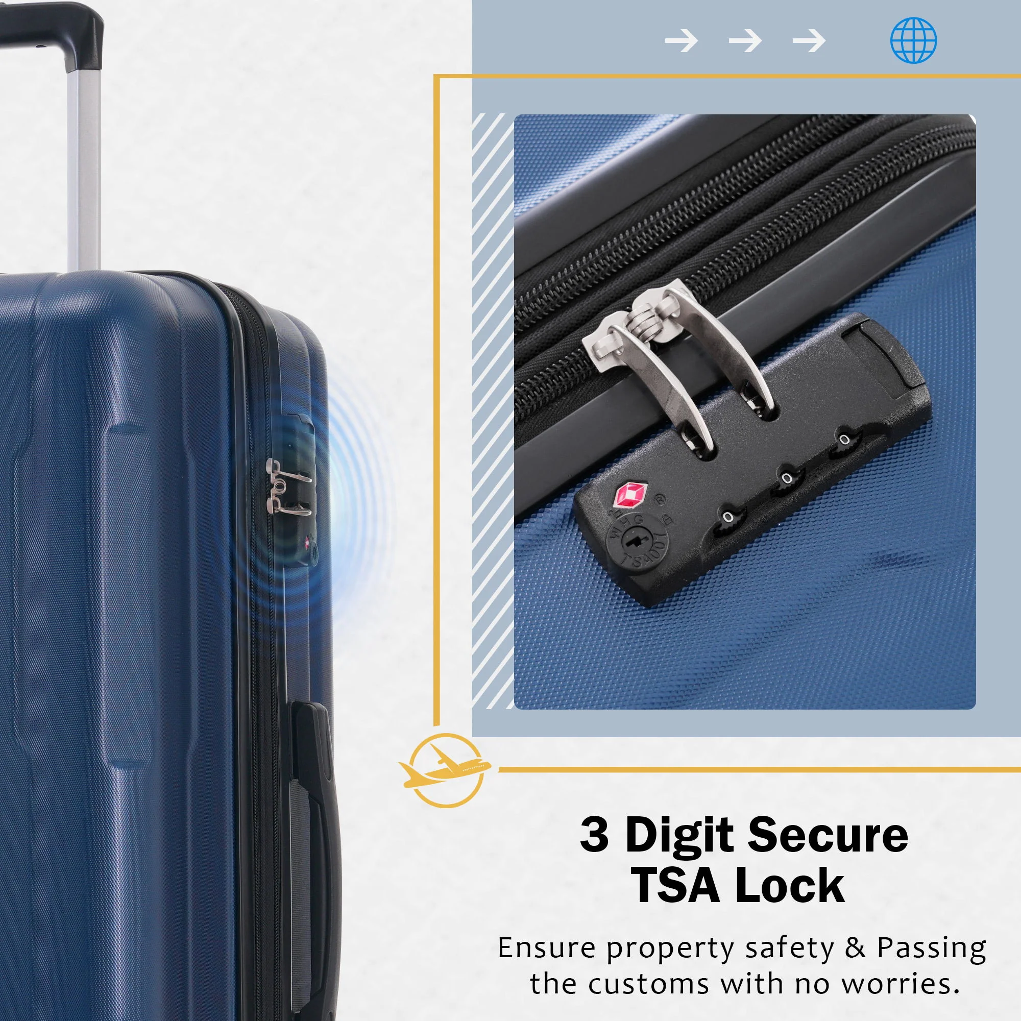 2 Piece Luggage Set With Bags Expanable Spinner Wheels ABS Lightweight Suitcase With Tsa Lock 20" / 28" - Image 24