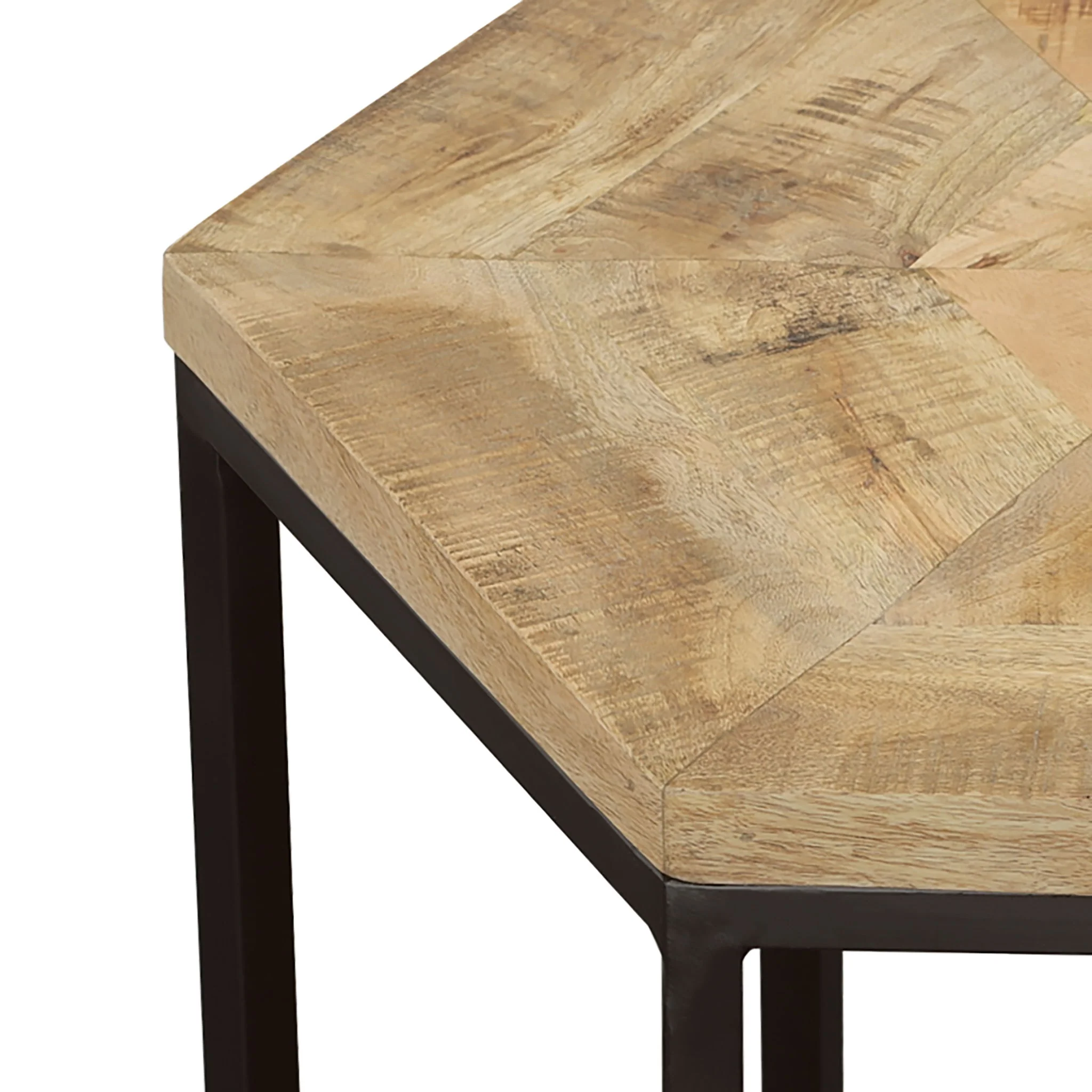 2 Piece Nesting Table With Hexagon Base - Brown - Image 4