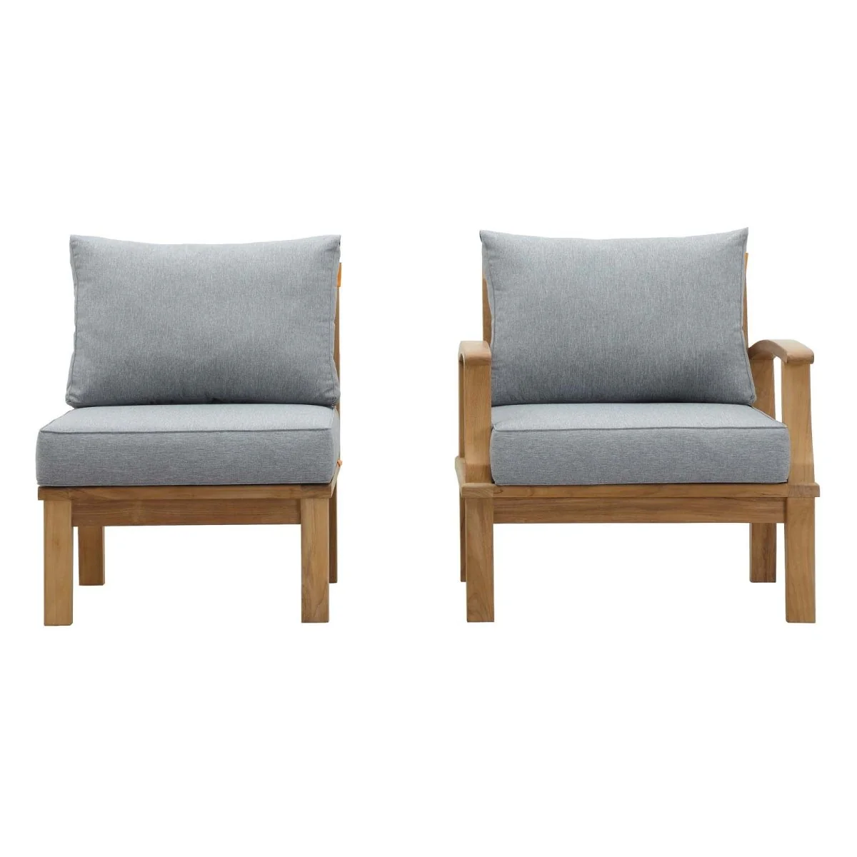 2-Piece Teak Wood Outdoor Patio Set, Natural Finish Classic Outdoor Seating - Image 12