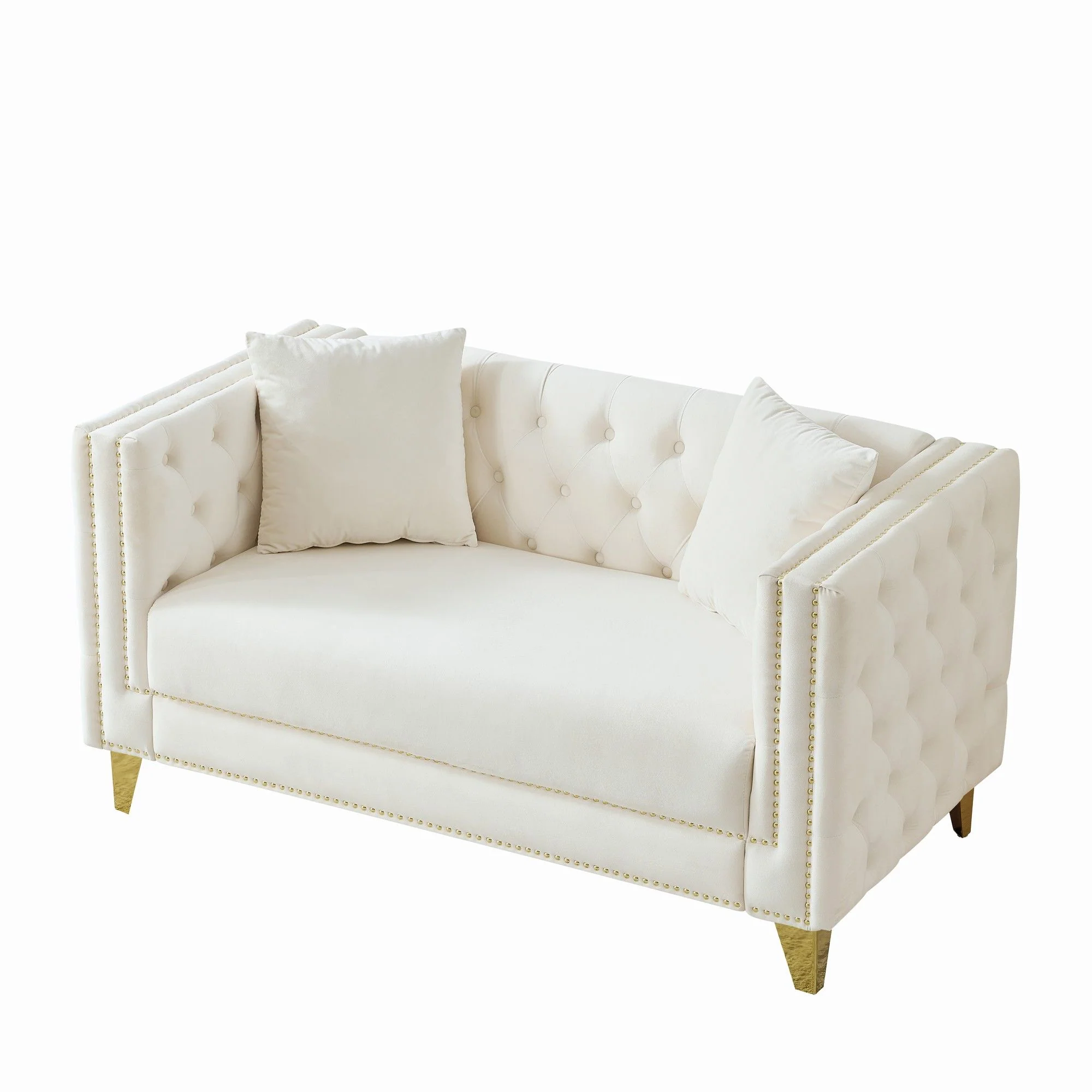 2 Seater Deep Seat Sofa With Button Nailhead, Square Arm - Image 13