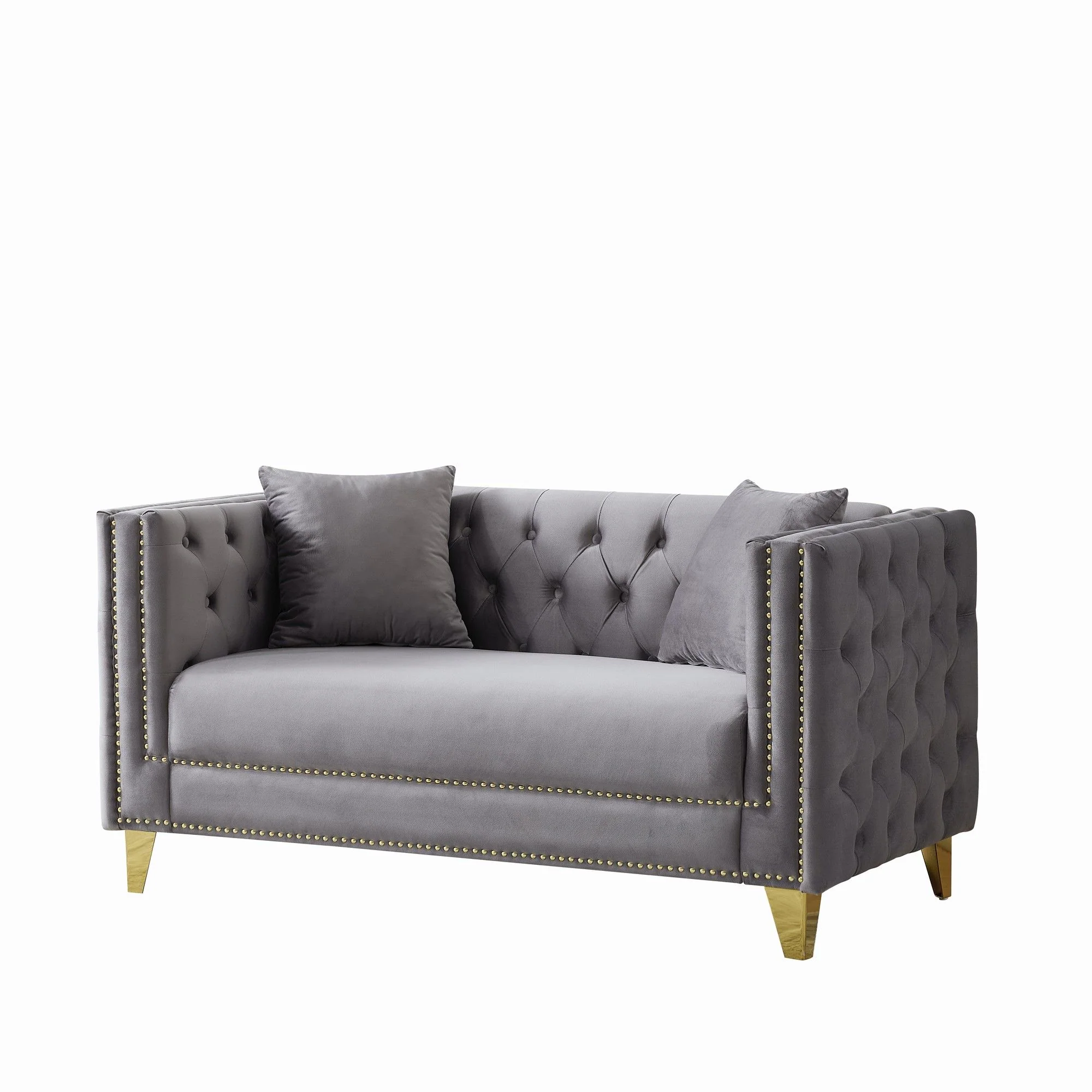 2 Seater Deep Seat Sofa With Button Nailhead, Square Arm - Image 16