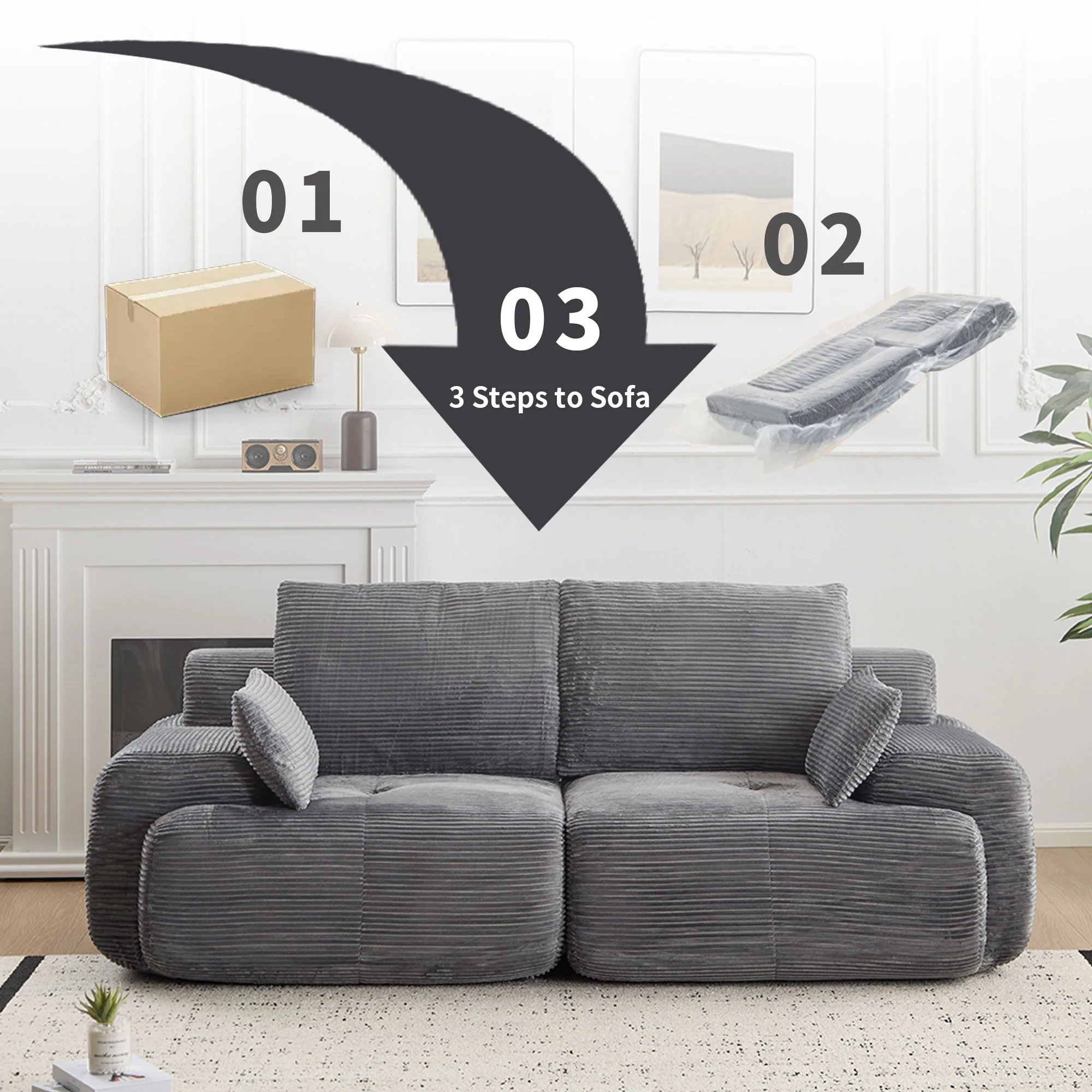 2 Seater Large Sectional Couches For Living Room - Image 14