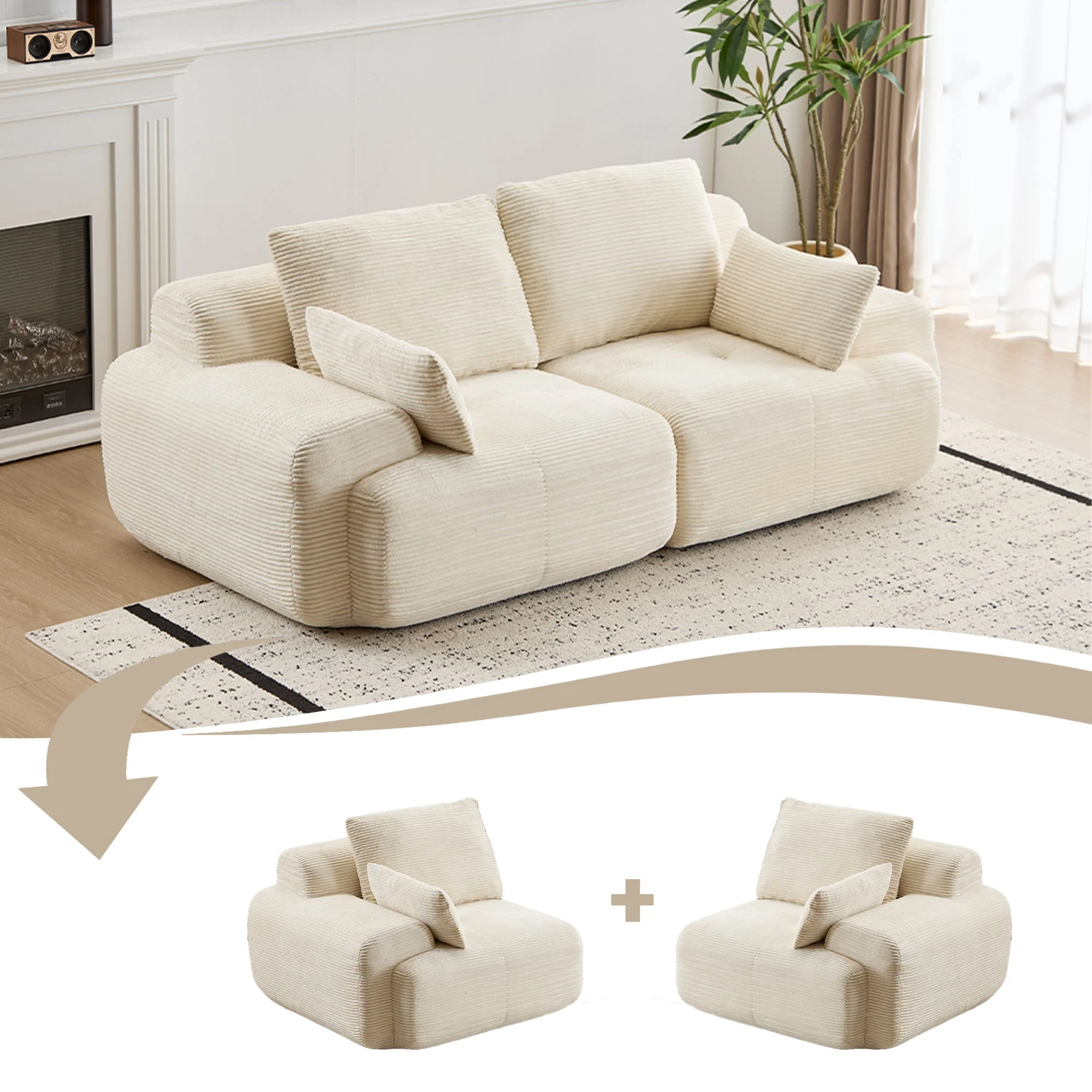 2 Seater Large Sectional Couches For Living Room - Image 34