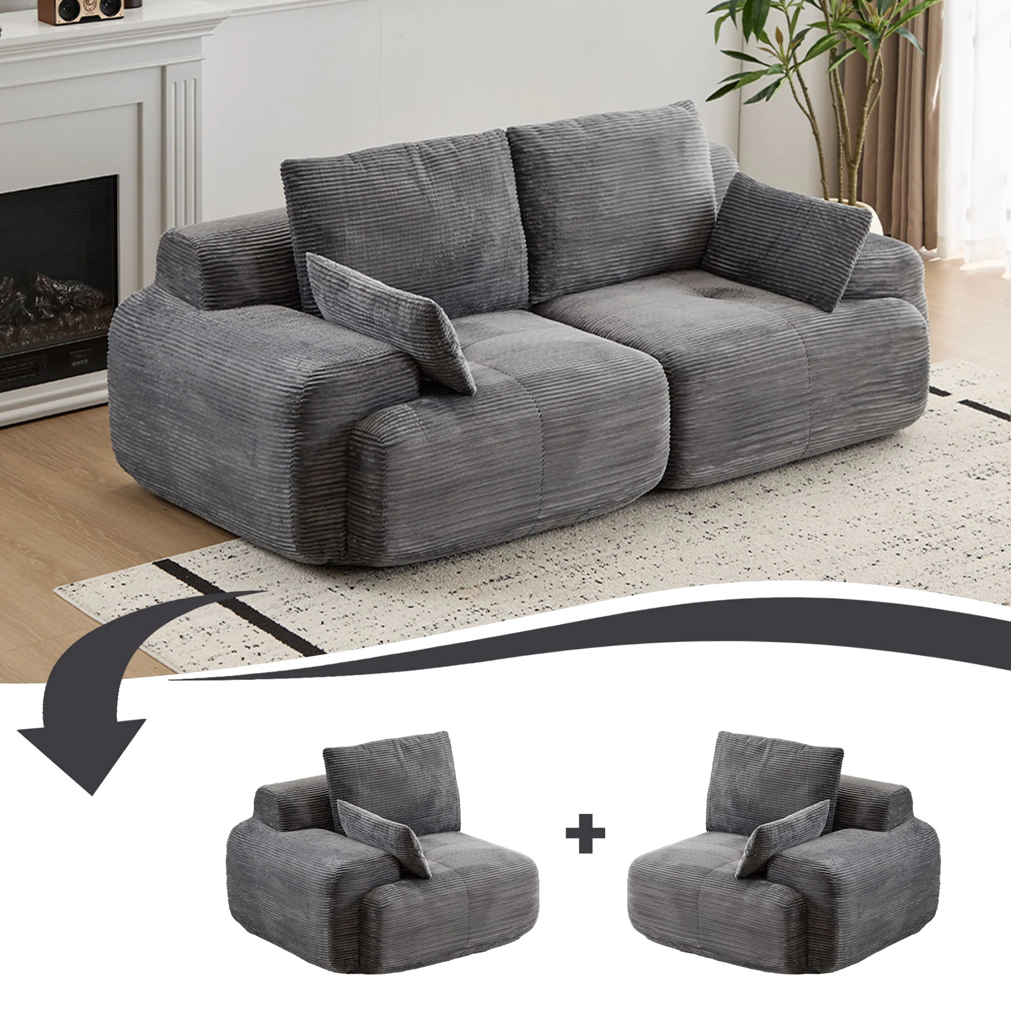 2 Seater Large Sectional Couches For Living Room - Image 36
