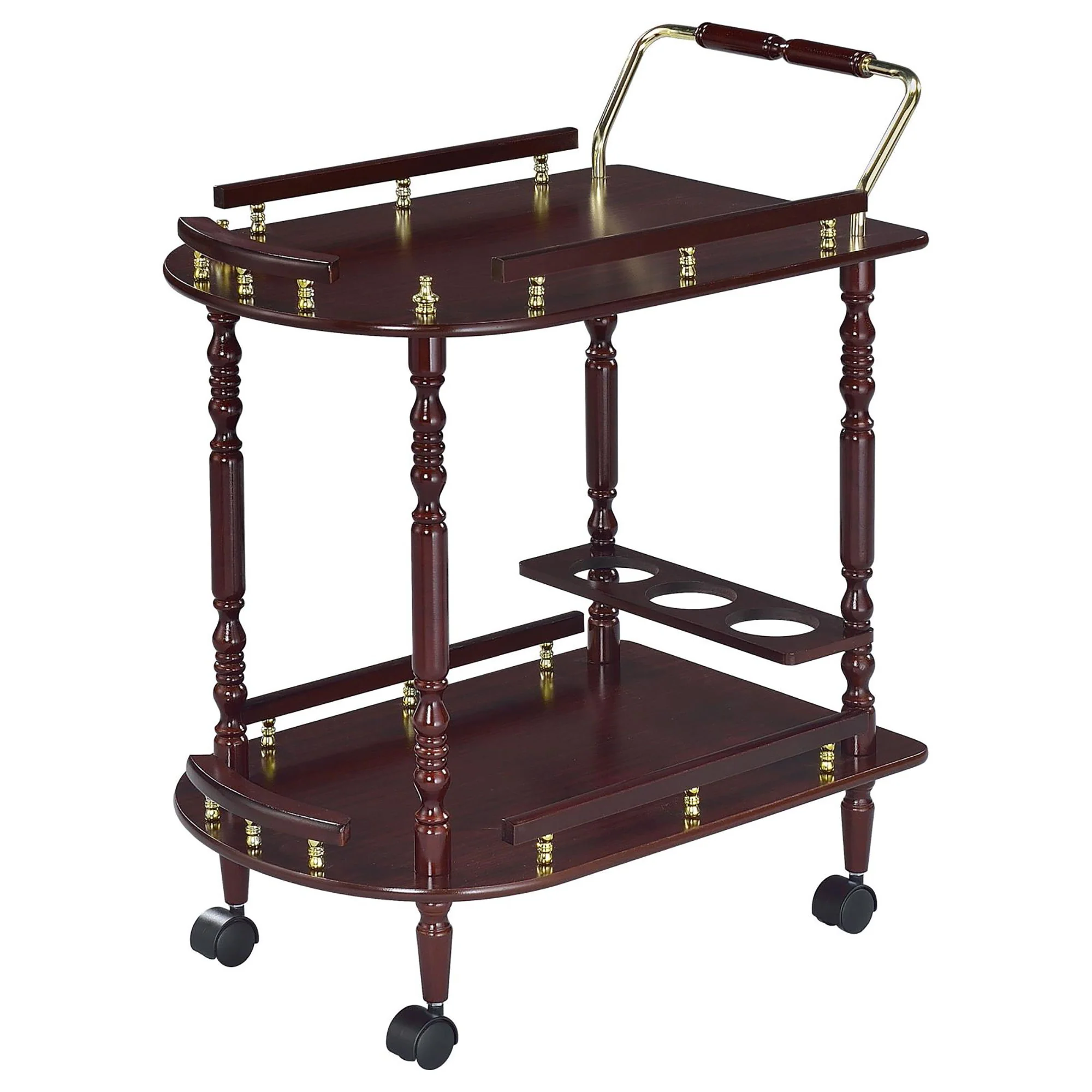 2 Shelf Serving Cart - Brown - Image 3