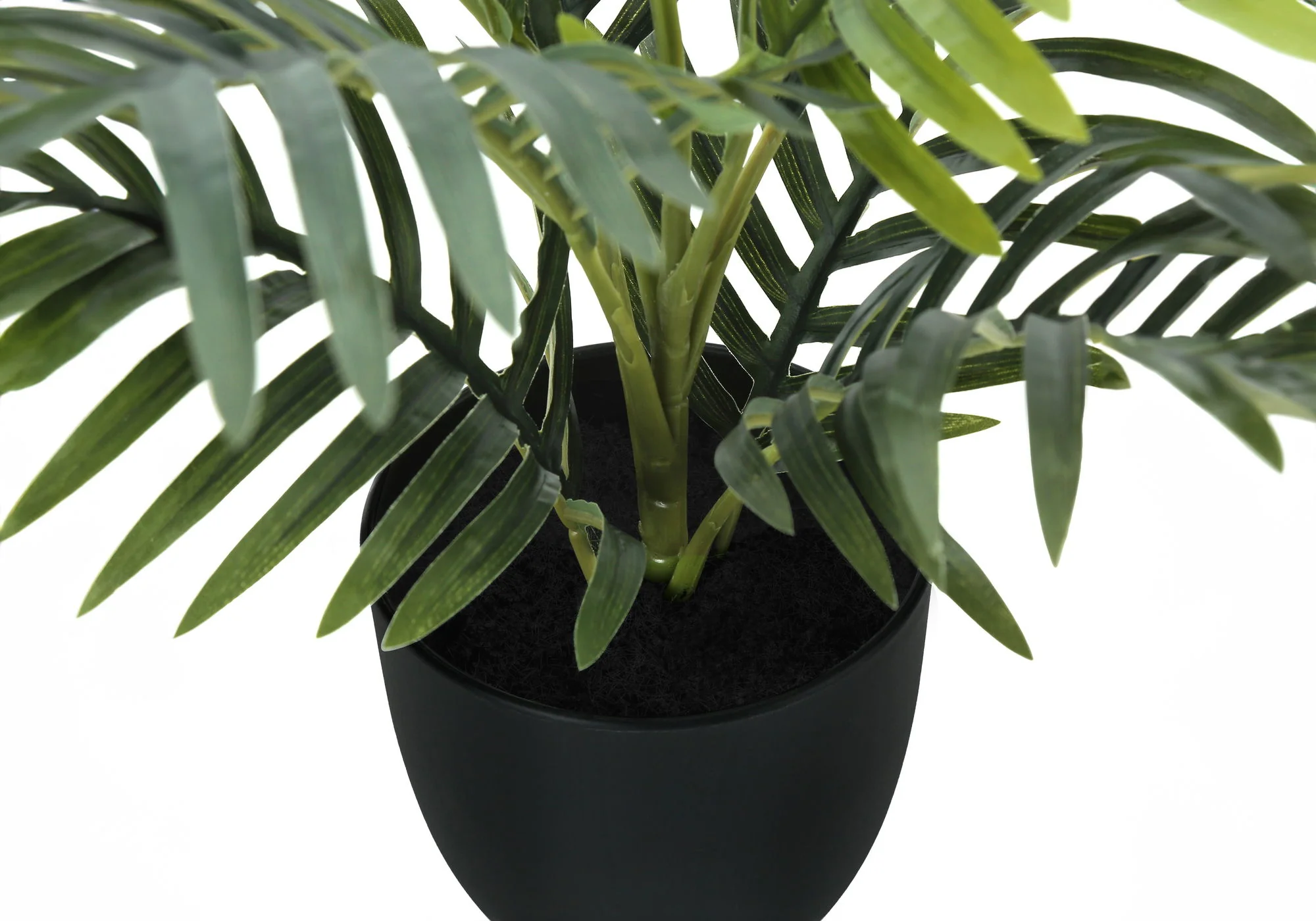20" Tall, Artificial Plant, Palm, Indoor, Faux, Fake, Table, Greenery, Potted, Real Touch, Decorative - Green / Black - Image 4