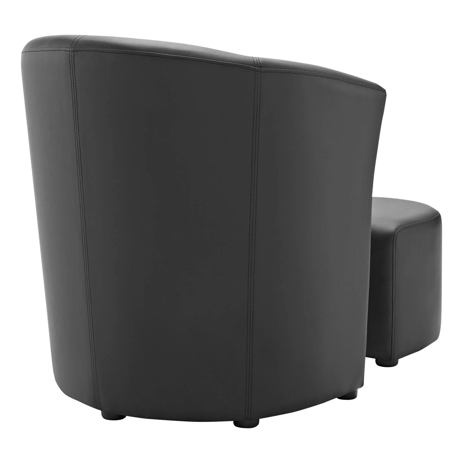 22 Inch Faux Leather Armchair and Ottoman - Image 4