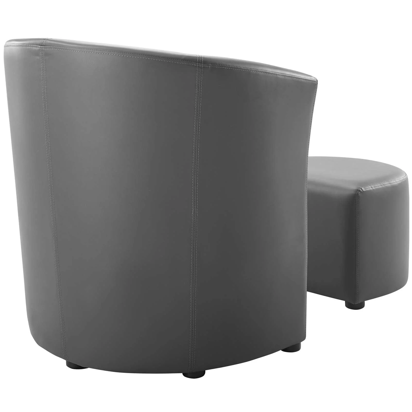 22 Inch Faux Leather Armchair and Ottoman - Image 9