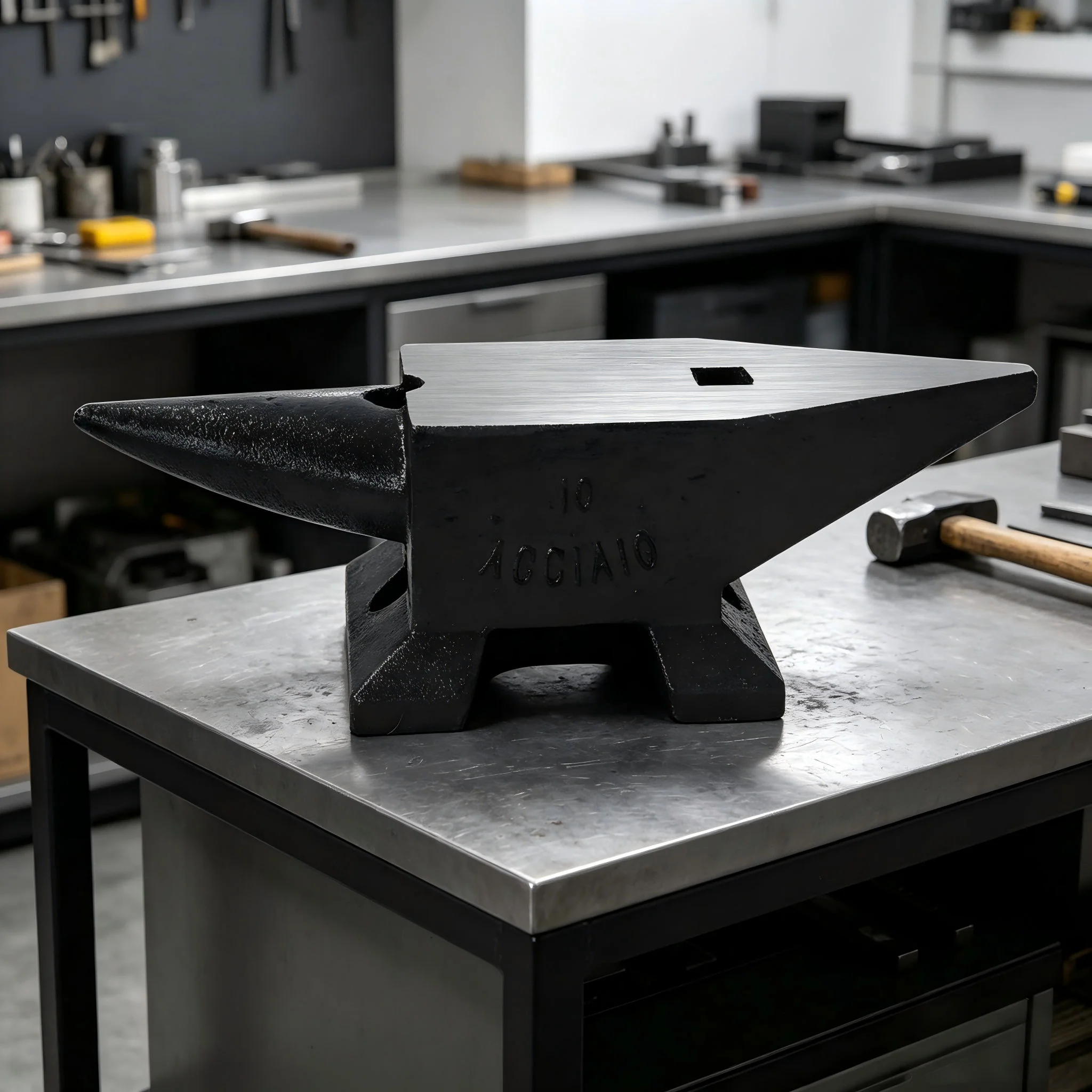 22 Lbs High Hardness Rugged Round Horn Anvil Blacksmith - Black - Image 4