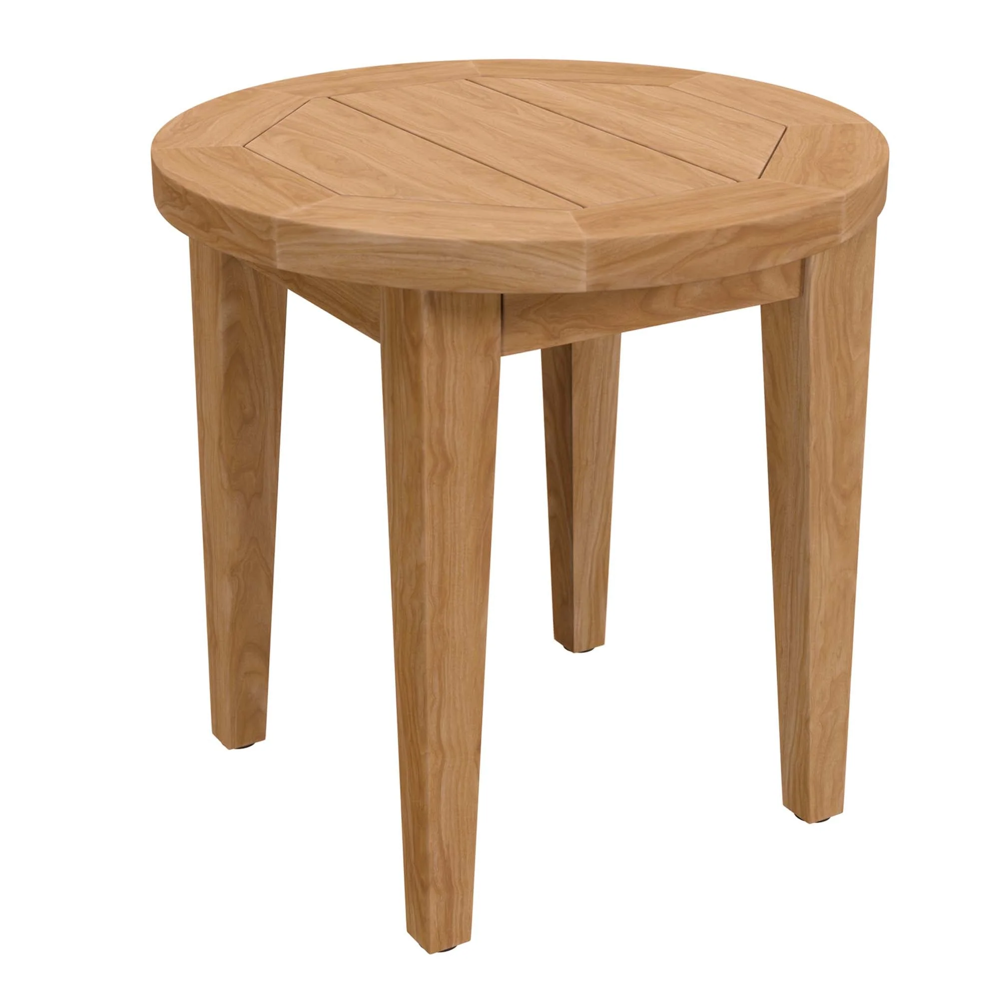 22" Natural Teak Wood Outdoor Patio Side Table