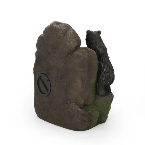 23.75" High Hand Crafted Weather Resistant Floor Fountain, Moss + Black - Image 4