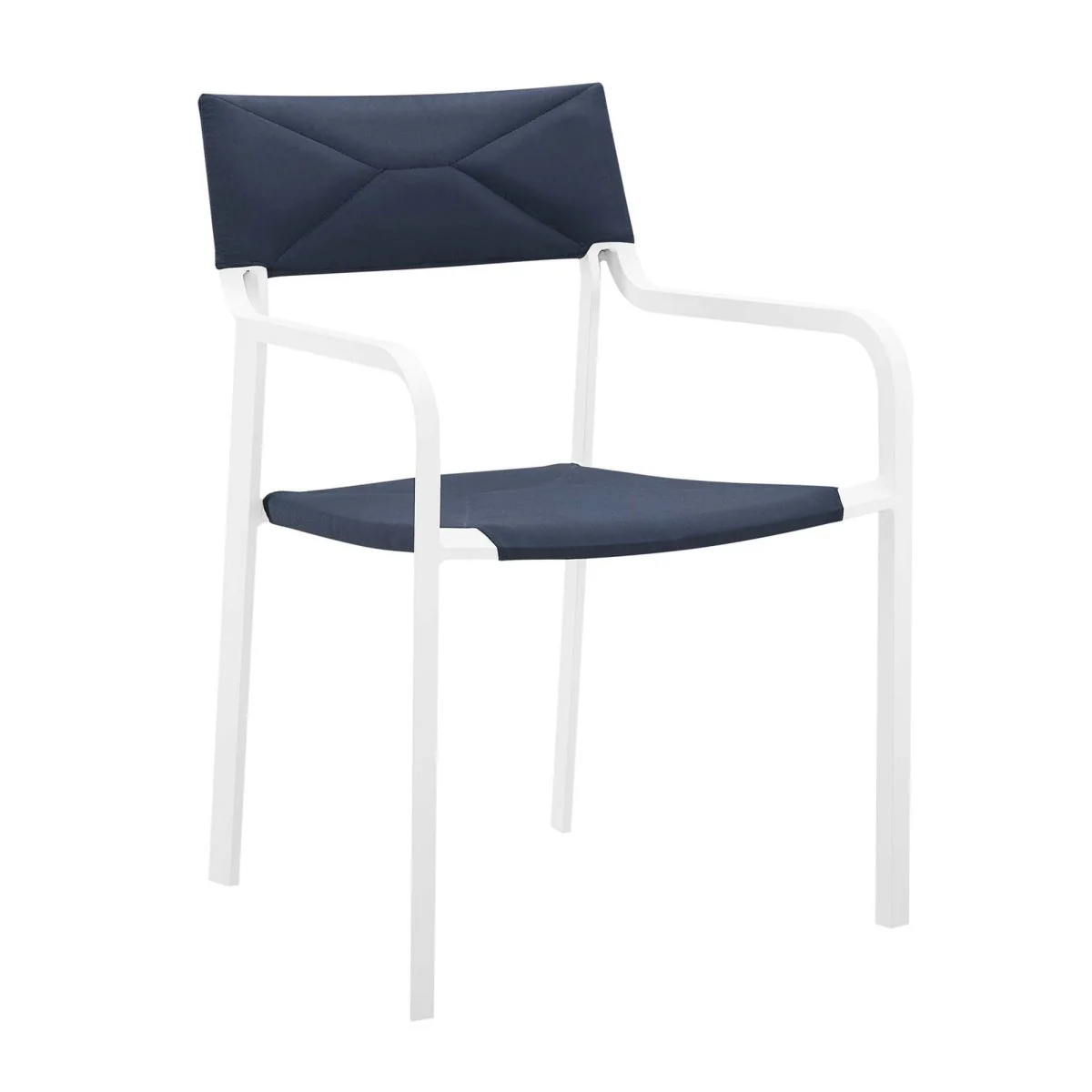23" Stackable Aluminum Patio Dining Armchair, Outdoor Stackable Dining Seating