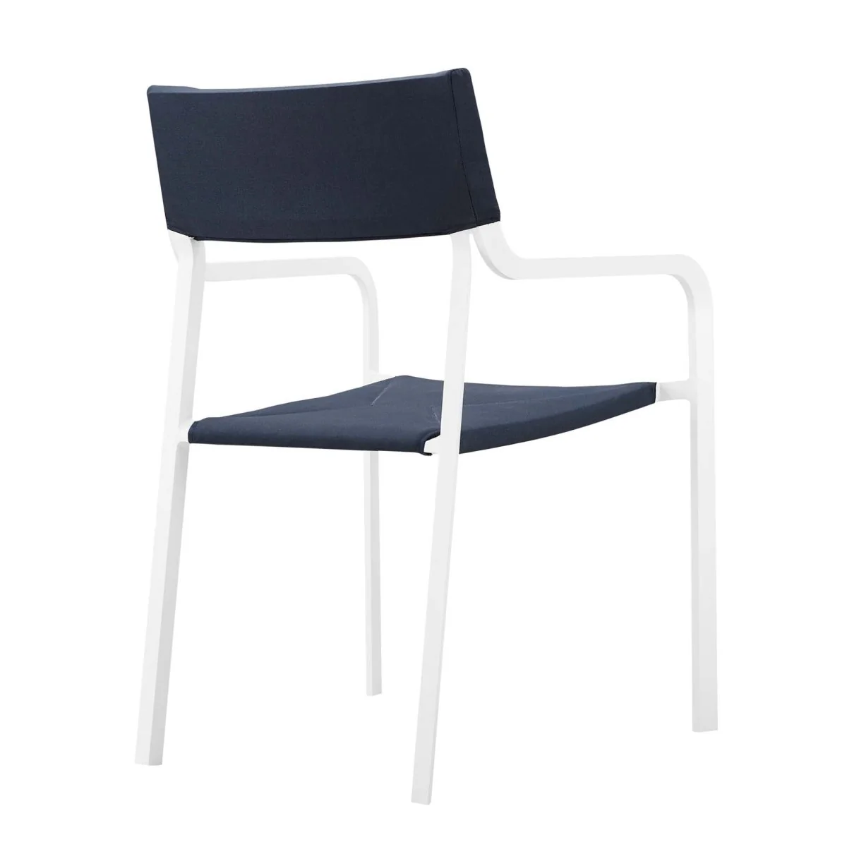 23" Stackable Aluminum Patio Dining Armchair, Outdoor Stackable Dining Seating - Image 4