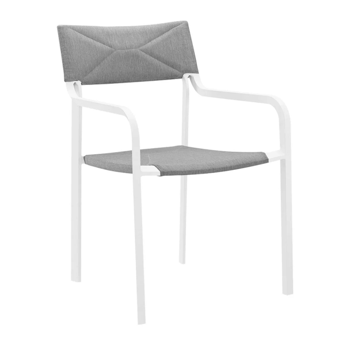 23" Stackable Aluminum Patio Dining Armchair, Outdoor Stackable Dining Seating - Image 8