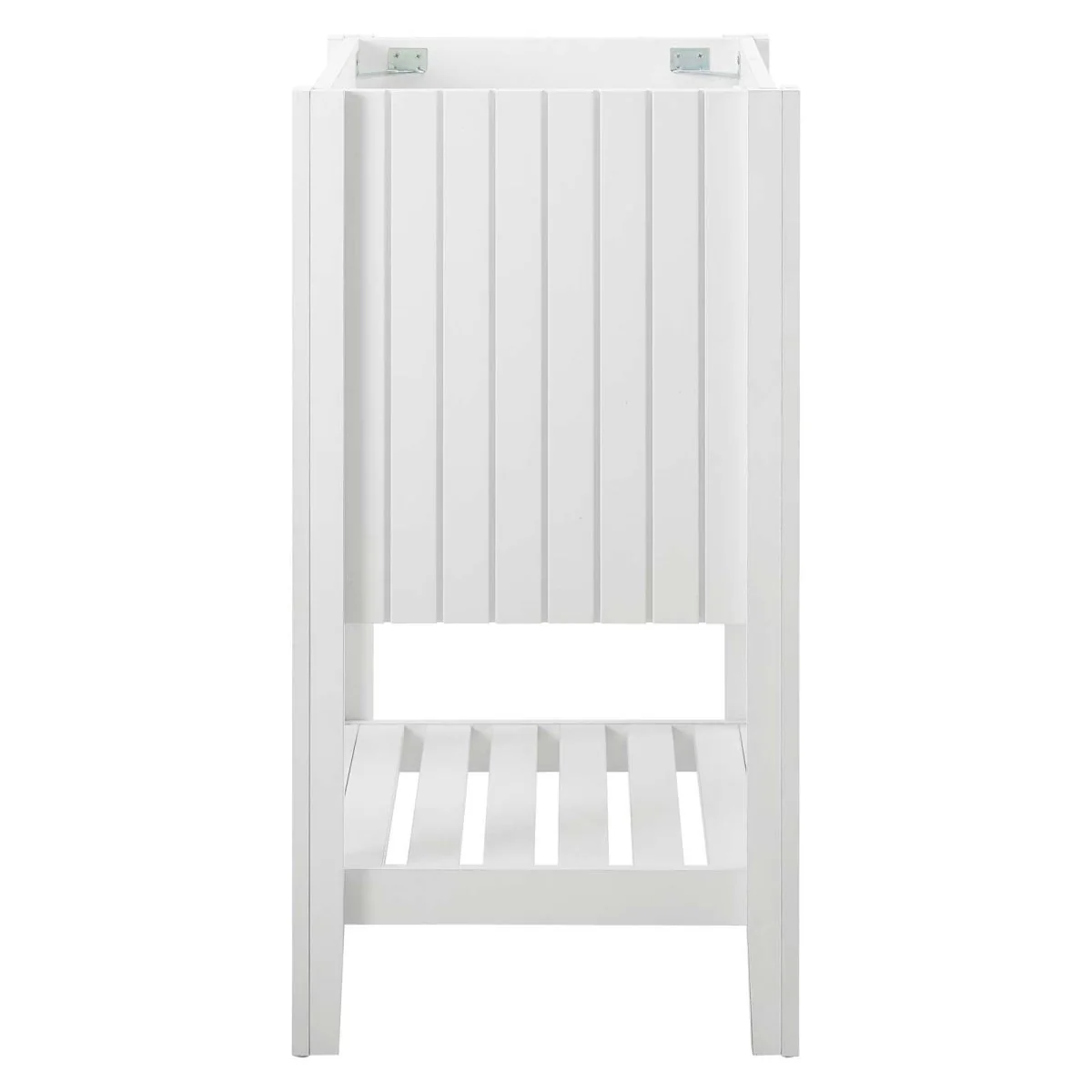 23" White Rustic Modern Bathroom Vanity Cabinet – Slatted Shelf Design - Image 5