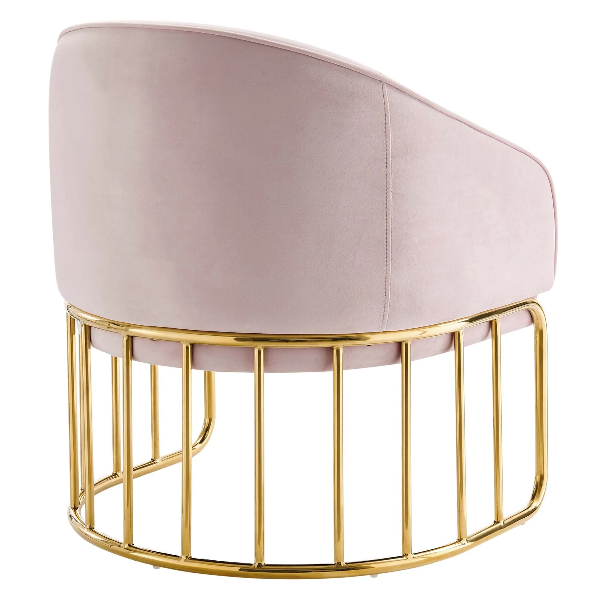 24 Inch Performance Velvet Armchair with Gold Stainless Steel Base - Image 10