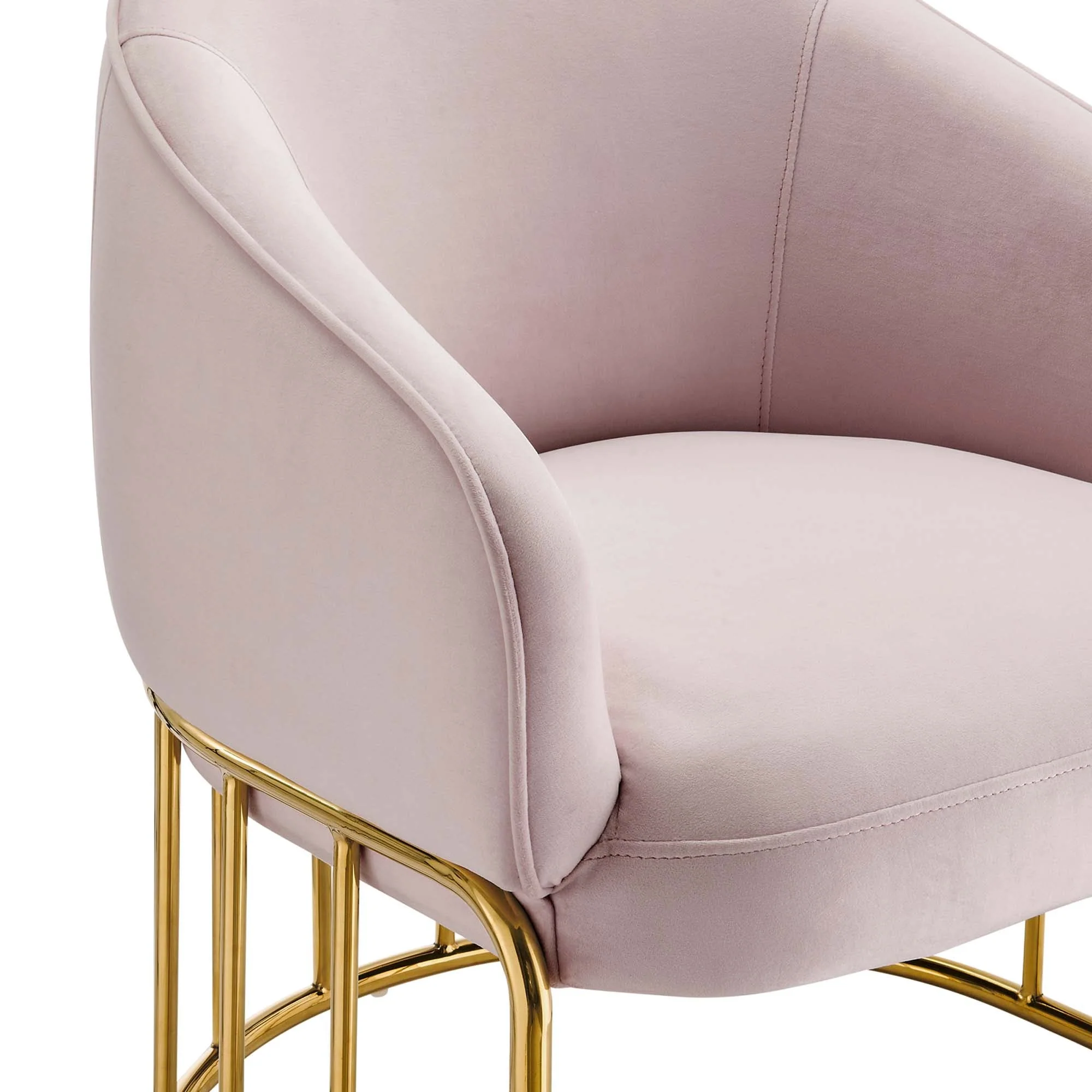 24 Inch Performance Velvet Armchair with Gold Stainless Steel Base - Image 11