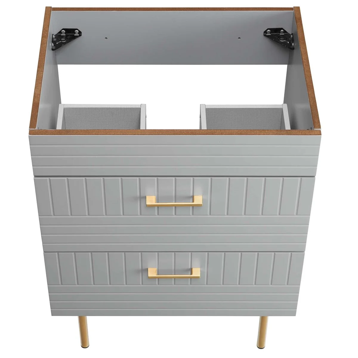24" Modern Bathroom Vanity Cabinet with Storage and Open Shelf — Compact Contemporary Design - Image 34