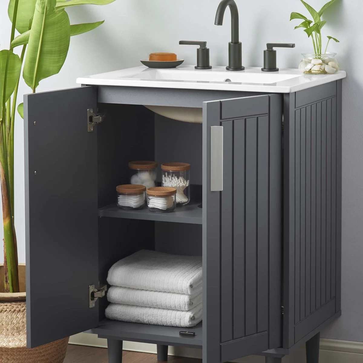 24" Modern Bathroom Vanity with Ceramic Sink, Contemporary Vanity Cabinet for Bathrooms - Image 13