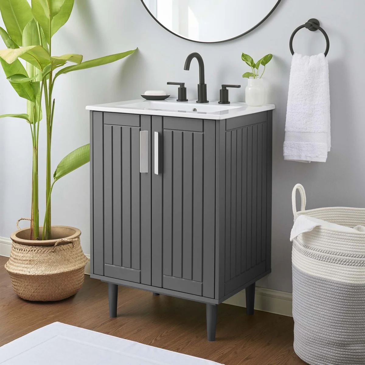 24" Modern Bathroom Vanity with Ceramic Sink, Contemporary Vanity Cabinet for Bathrooms - Image 20