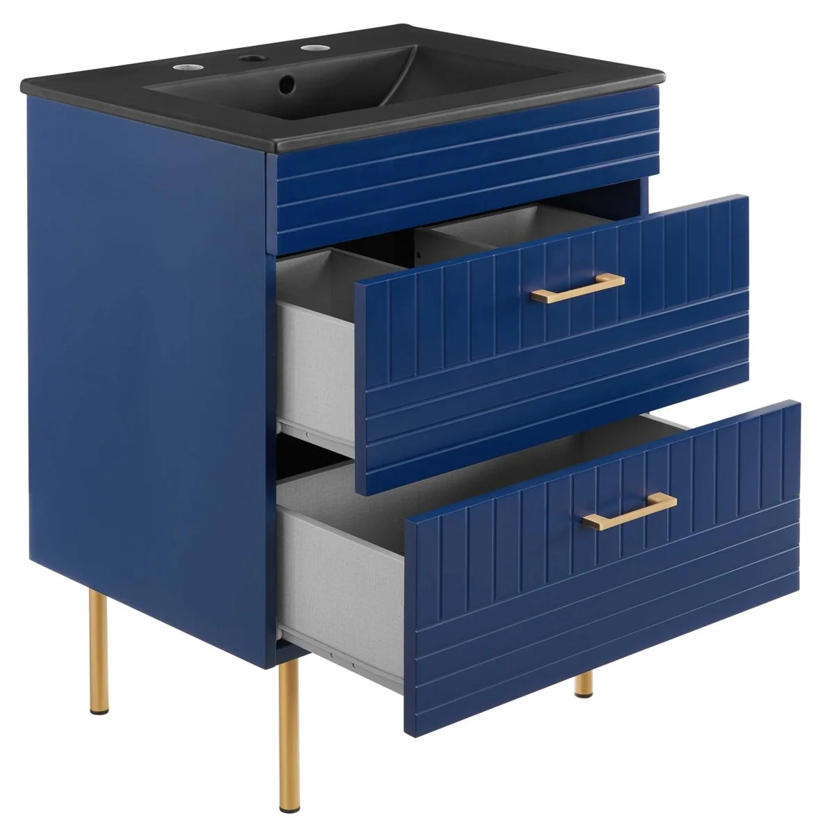 24" Modern Bathroom Vanity with Gold Hardware — Sleek Contemporary Design for Bathrooms - Image 22
