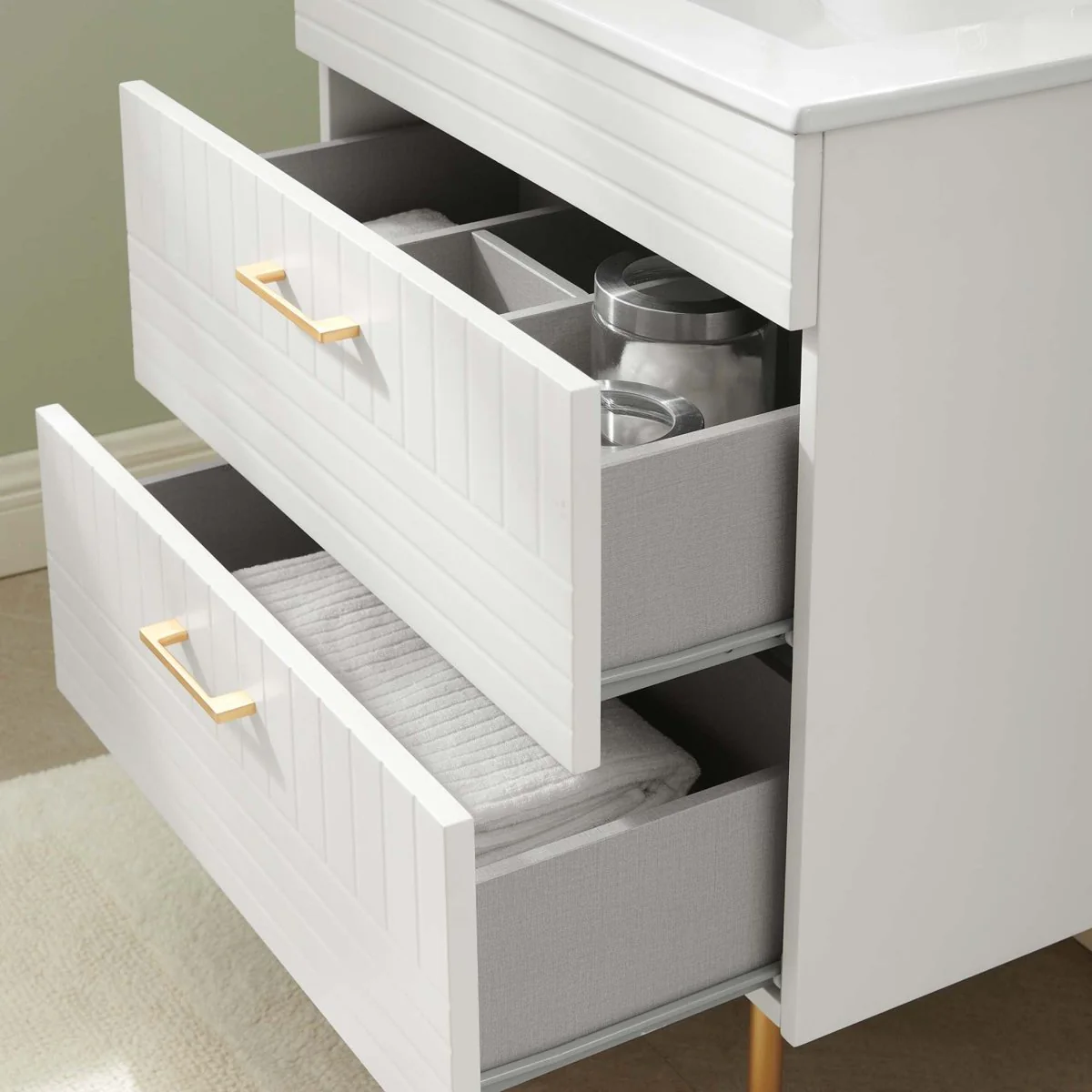 24" Modern Bathroom Vanity with Gold Hardware — Sleek Contemporary Design for Bathrooms - Image 66