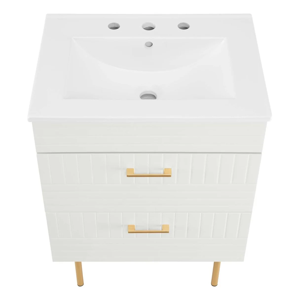 24" Modern Bathroom Vanity with Gold Hardware — Sleek Contemporary Design for Bathrooms - Image 70