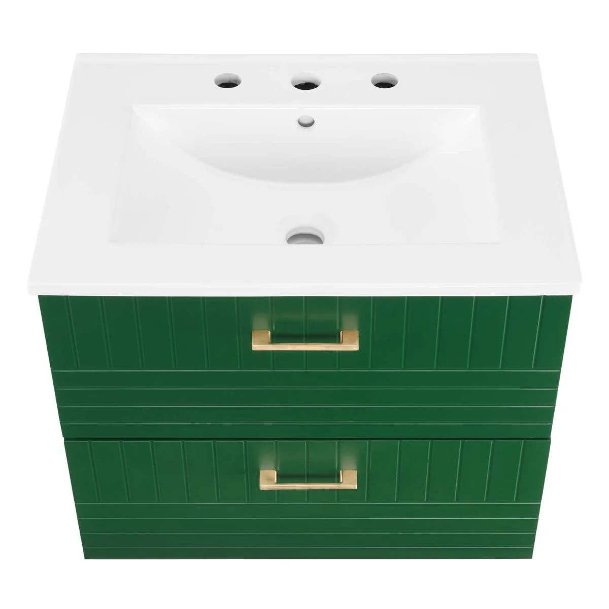 24" Modern Wall-Mount Bathroom Vanity with Sink – Compact Floating Single-Basin Vanity with Drawer Storage - Image 16