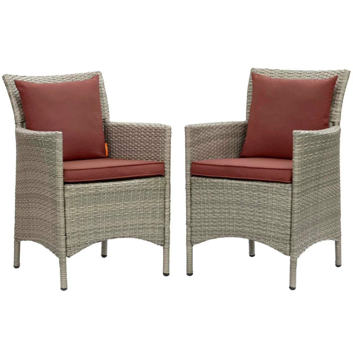 25" Wicker Rattan Outdoor Dining Armchairs Set of 2 for Patio, Garden and Deck Seating - Image 13