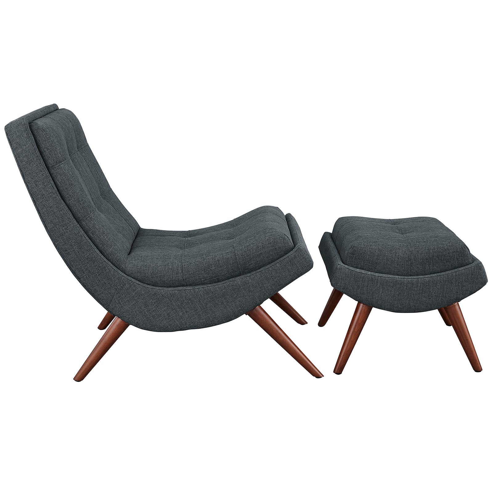 26 Inch Polyester Fabric Lounge Chair and Ottoman - Image 6