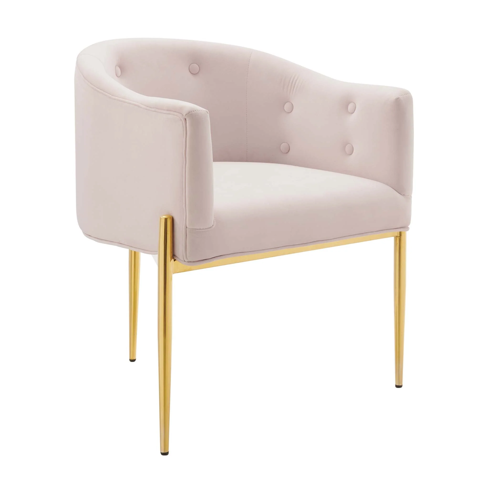 26 Inch Performance Velvet Accent Armchair with Gold Legs and Button Tufting - Image 25