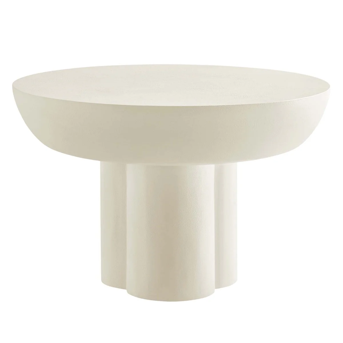 26 Inch Striking Round Concrete Overlay Coffee Table