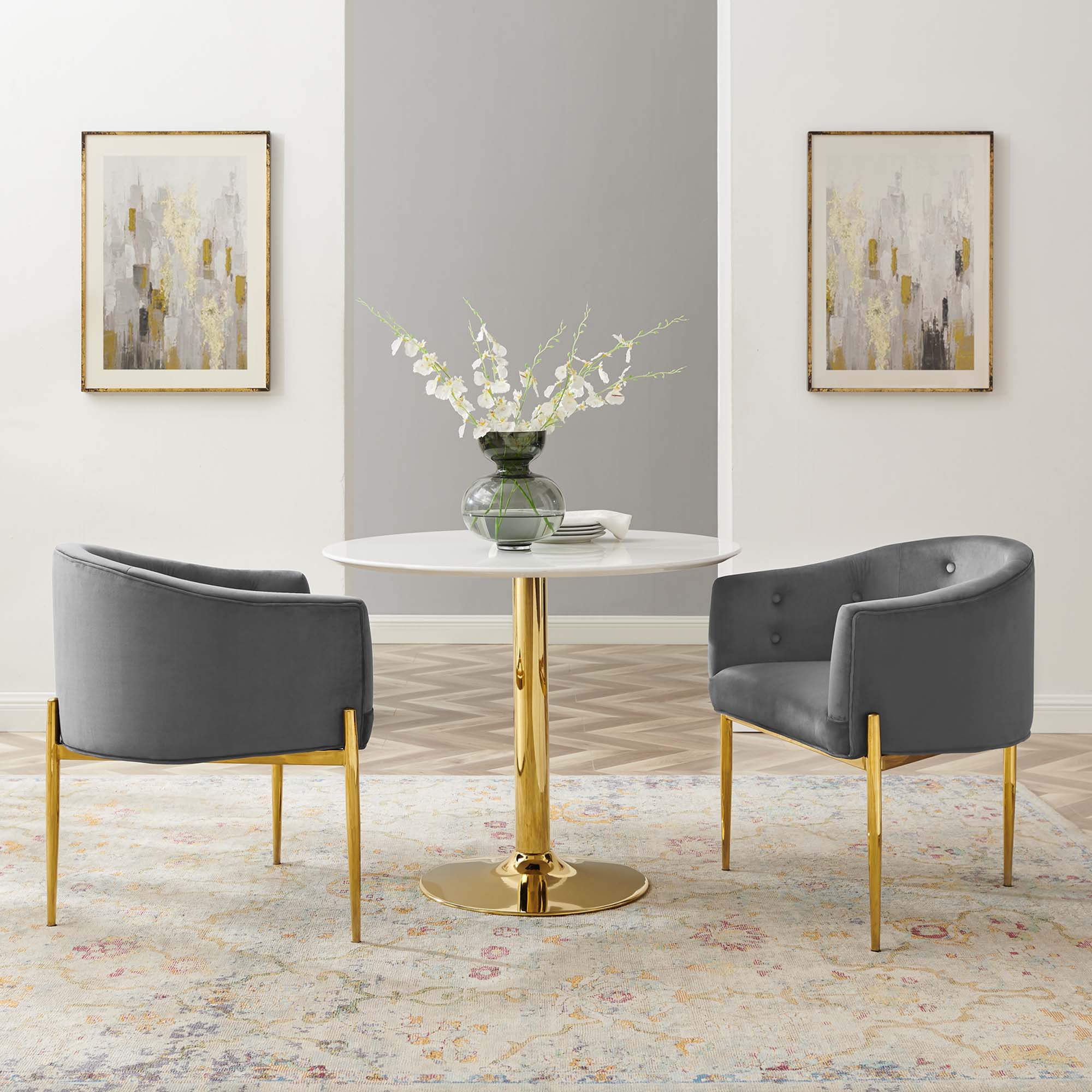 26 Inch Tufted Performance Velvet Accent Chair Set of 2 - Image 18