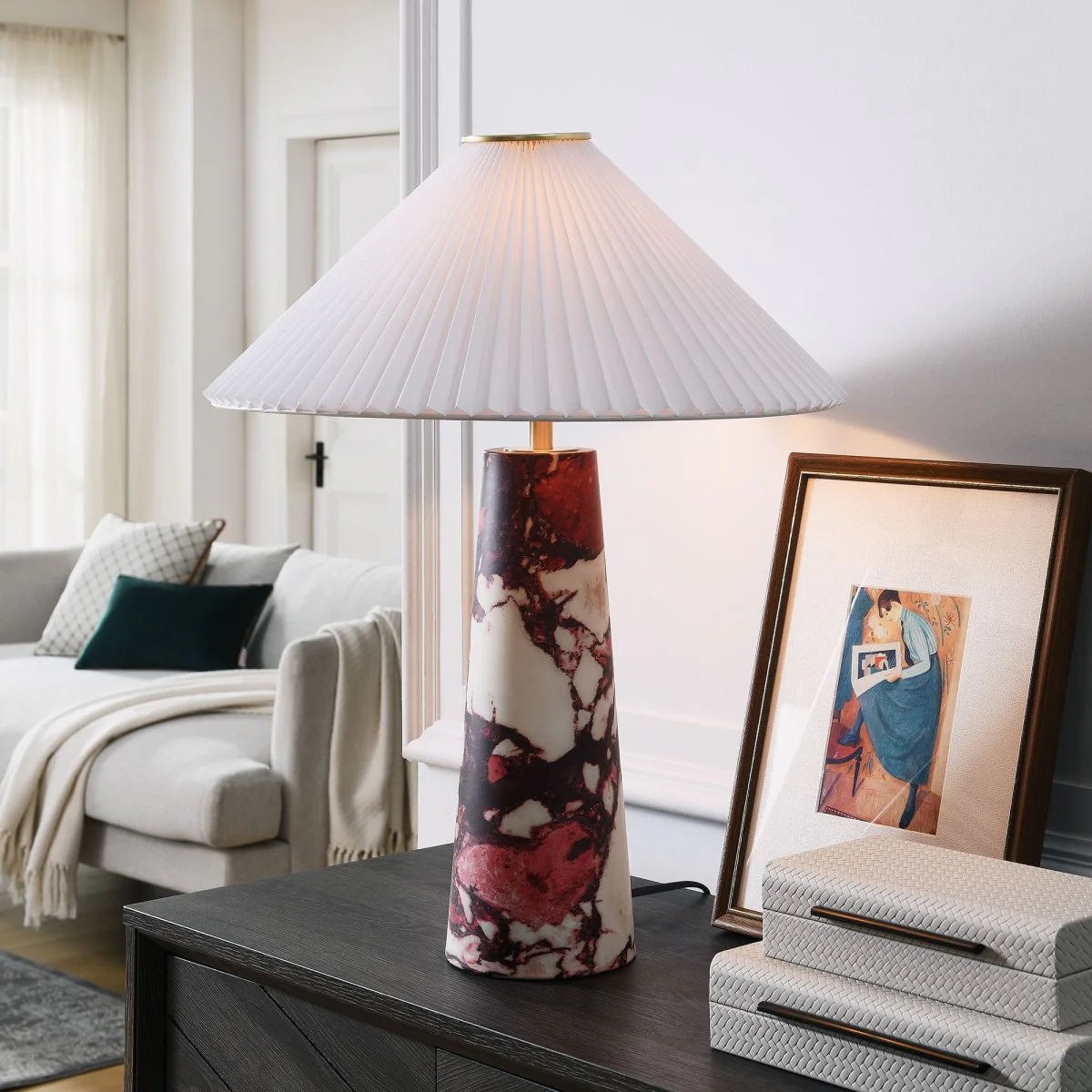 26" Table Lamp with Pleated Shade — Elegant Decorative Accent Lighting - Image 2