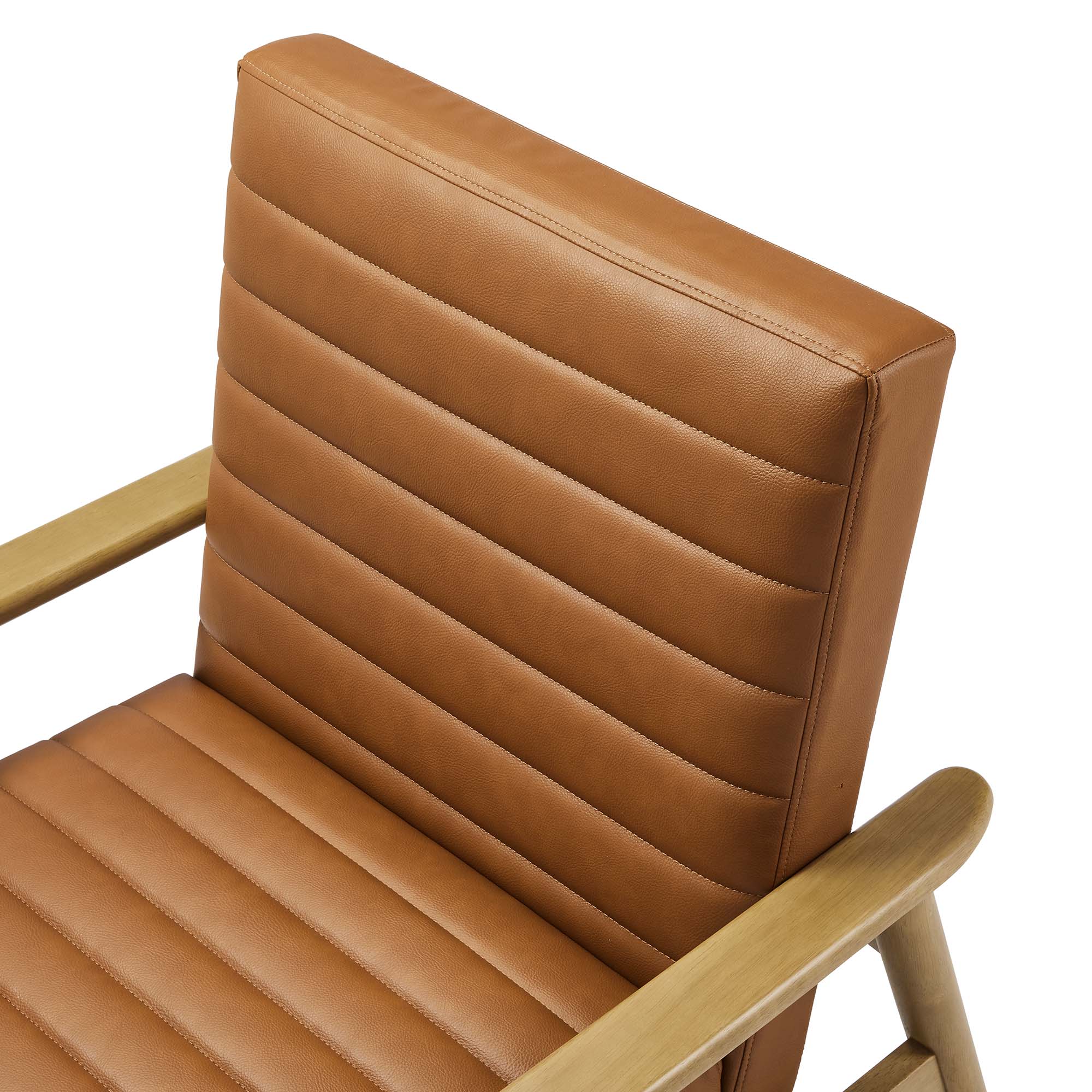 27 Inch Horizontal Channel Tufted Vegan Leather Accent Chair - Image 13
