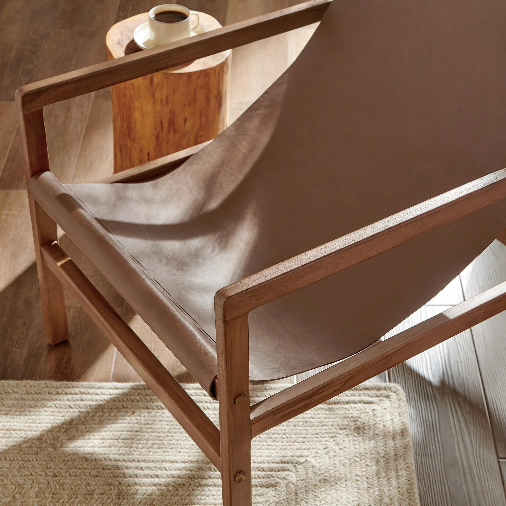 27 Inch Leather Sling Chair - Image 13