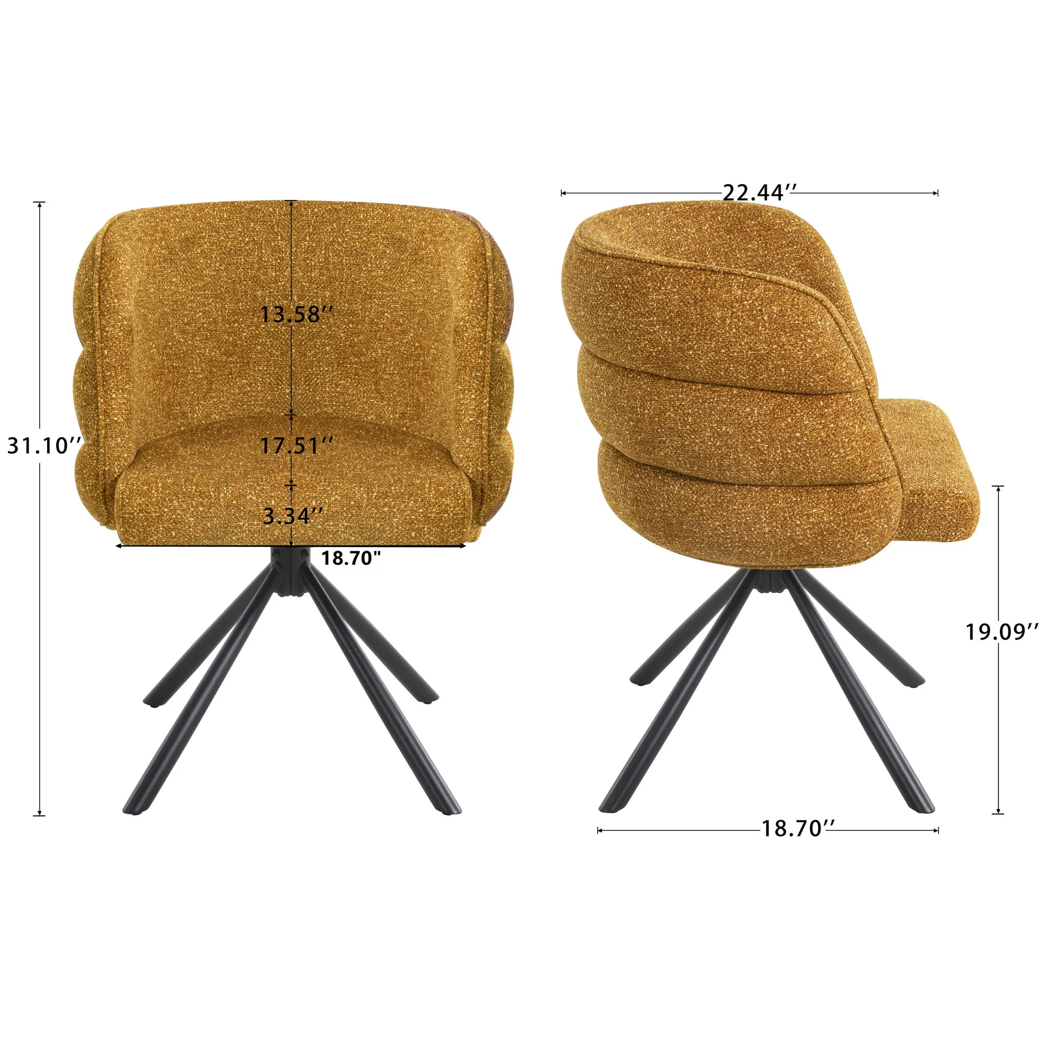 270 Degree Swivel Upholstered Desk Chairs (Set of 2) - Image 8
