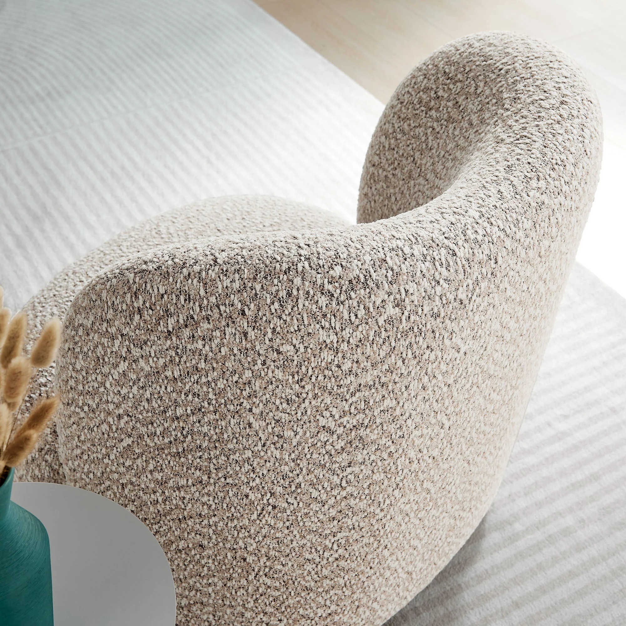 28 Inch Boucle Fabric Accent Chair - Image 11