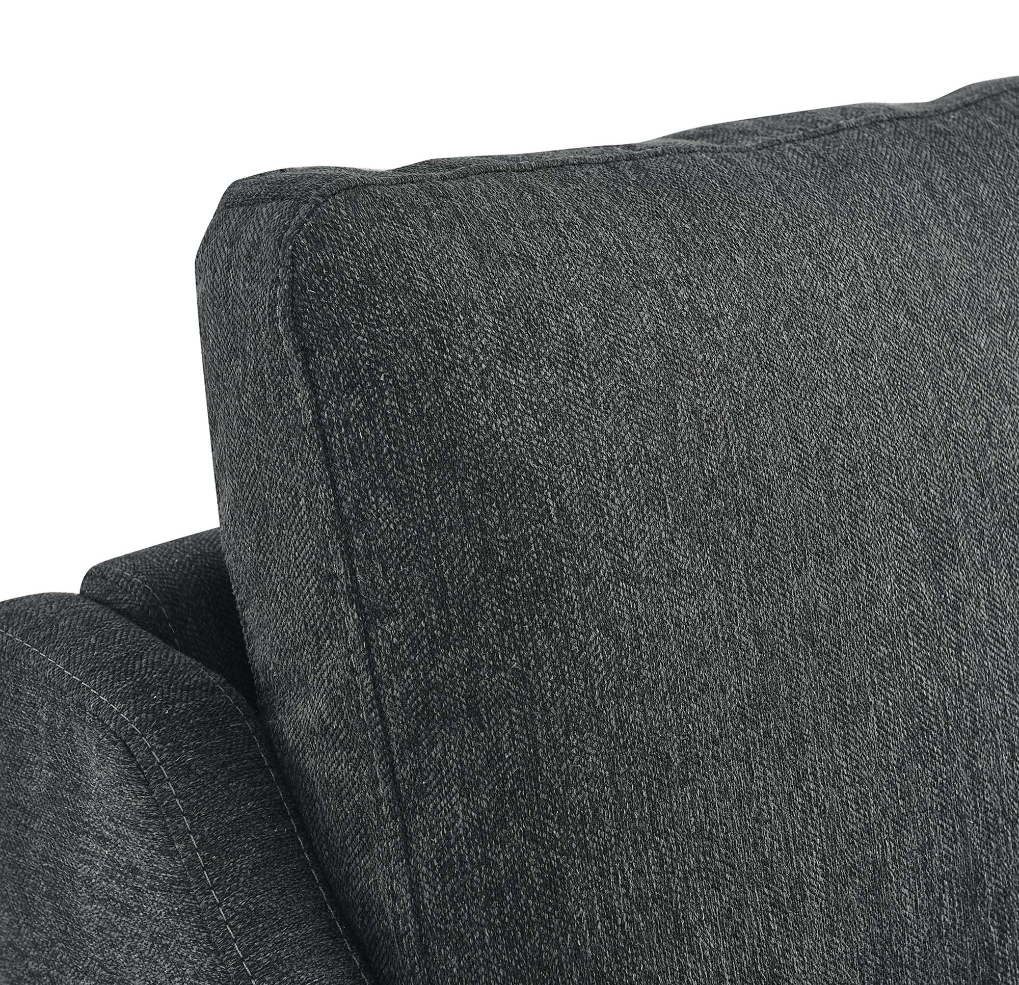 28 Inch Mid-Century Modern Upholstered Fabric Accent Armchair with Spring Coil Support and Metal Legs - Image 5