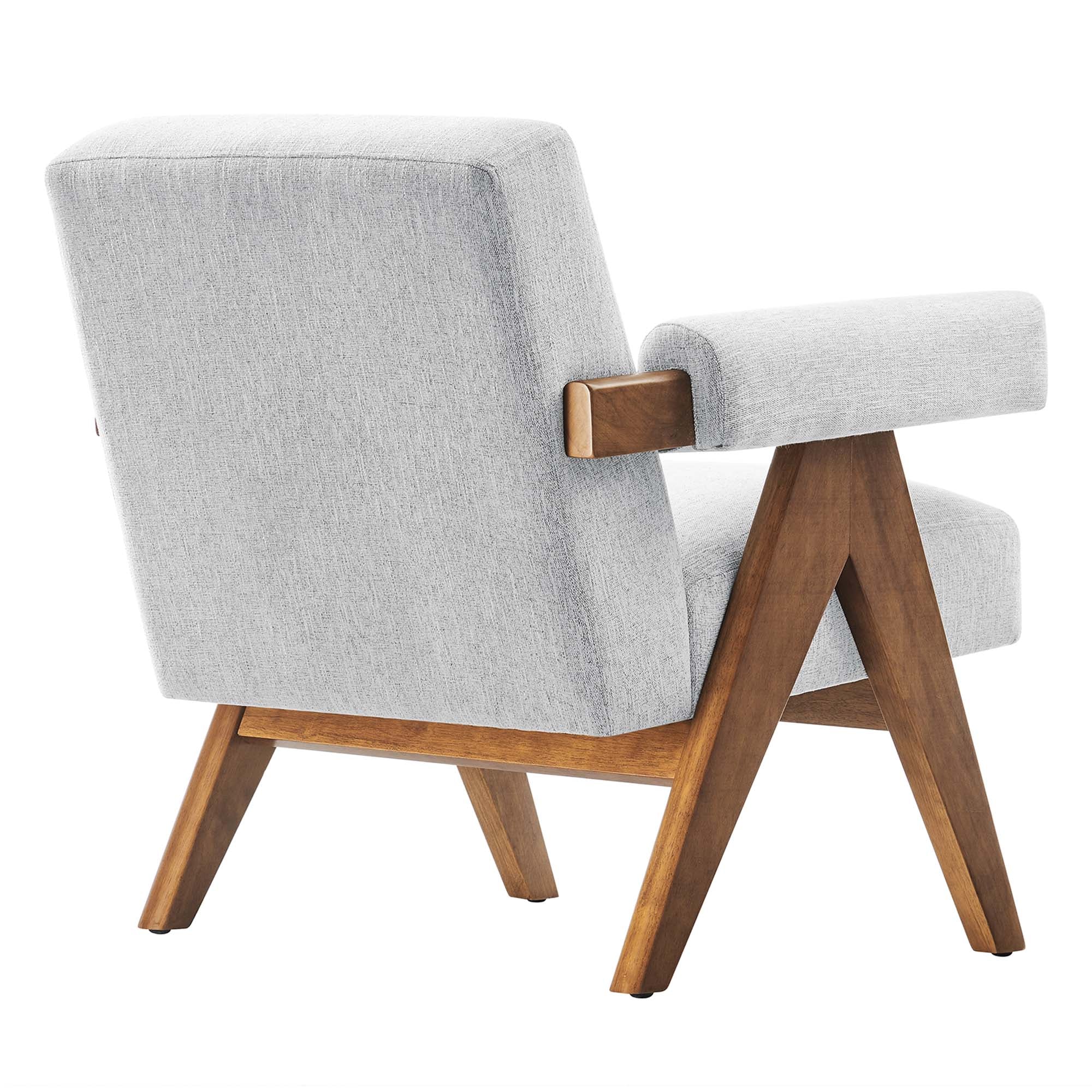 28 Inch Woven Heathered Fabric Armchair with Wood Legs - Image 26